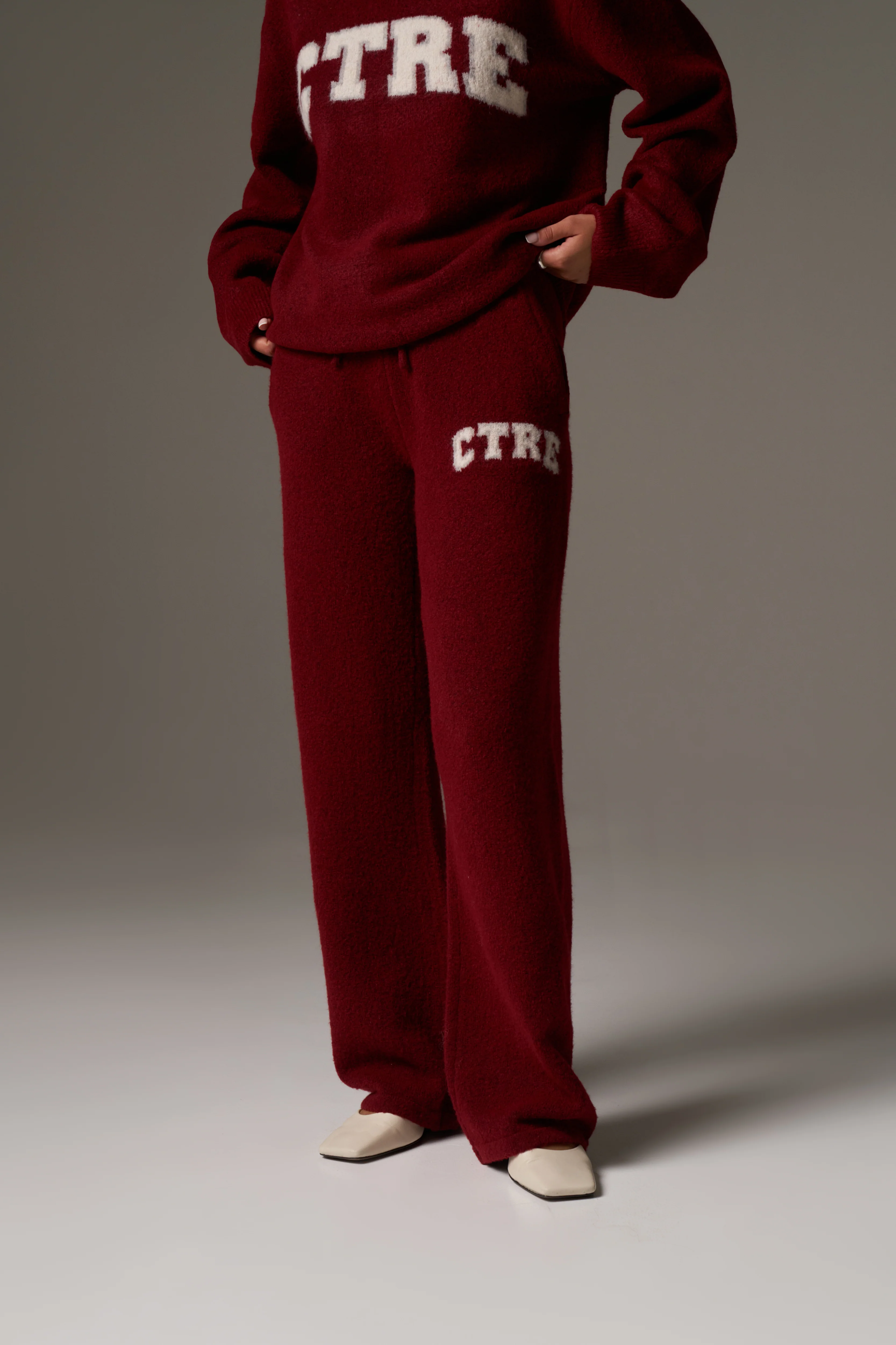 CTRE KNITTED JOGGERS - BURGUNDY