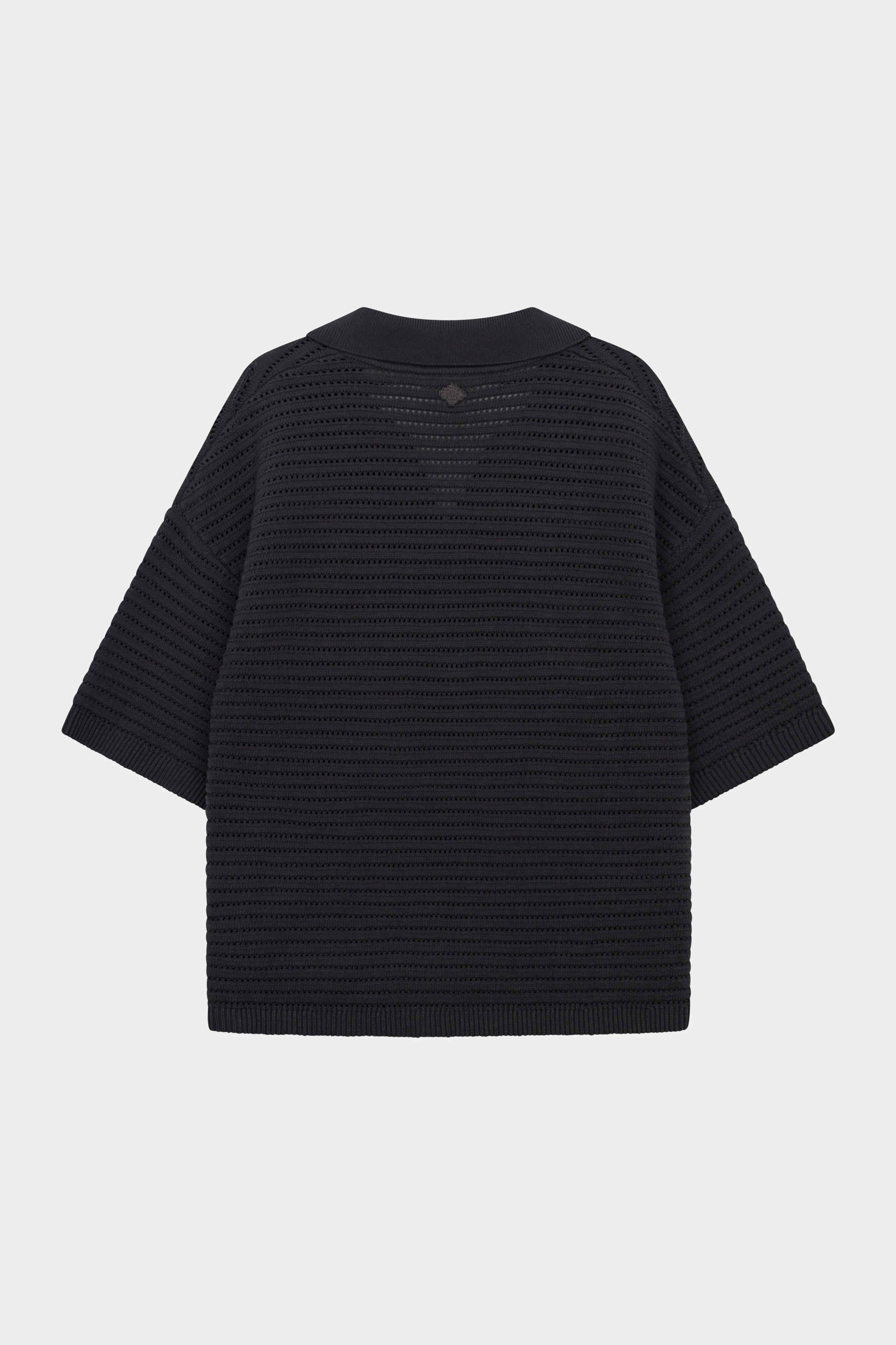 KNITTED POLO SHIRT - CHARCOAL