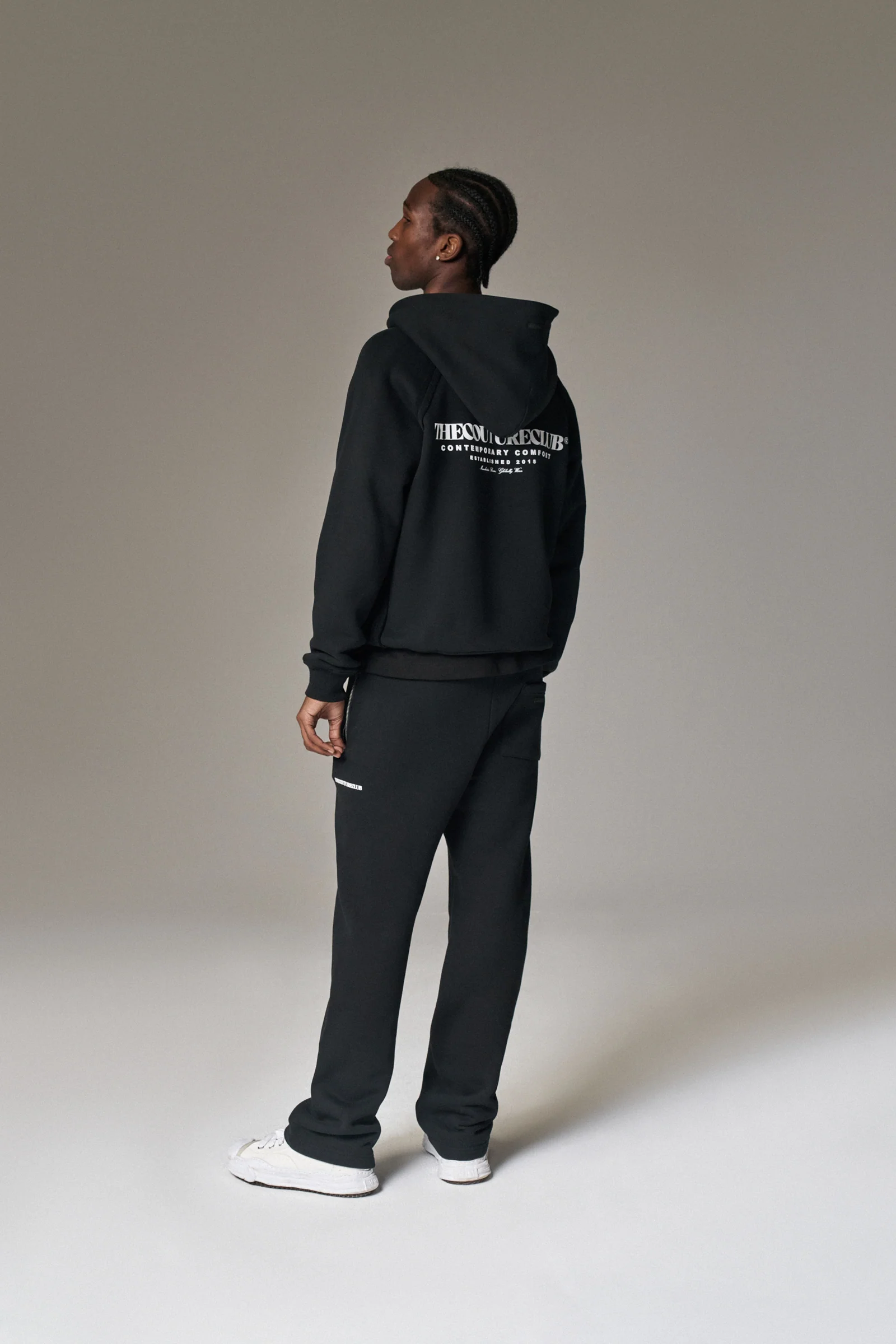 COPYRIGHT QUARTER ZIP HOODIE  - BLACK