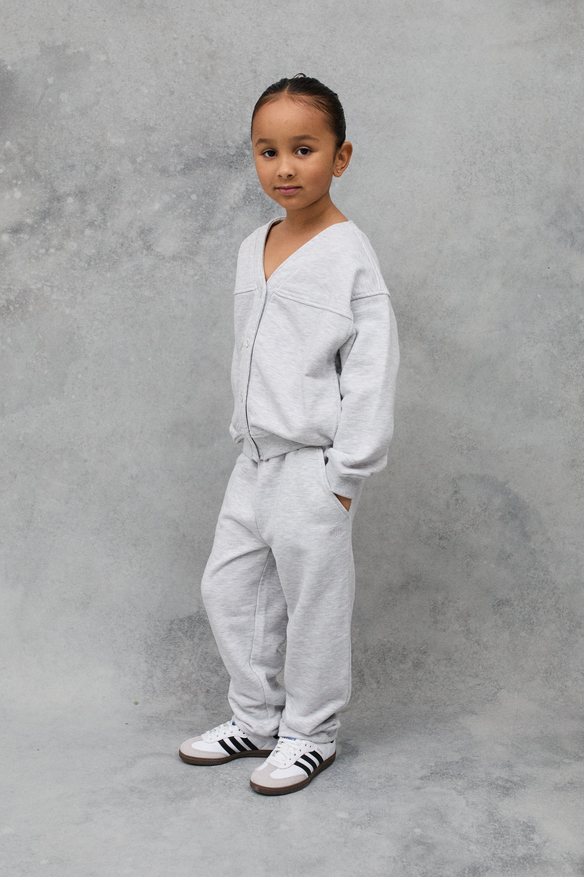 KIDS RELAXED STRAIGHT LEG JOGGERS - GREY MARL