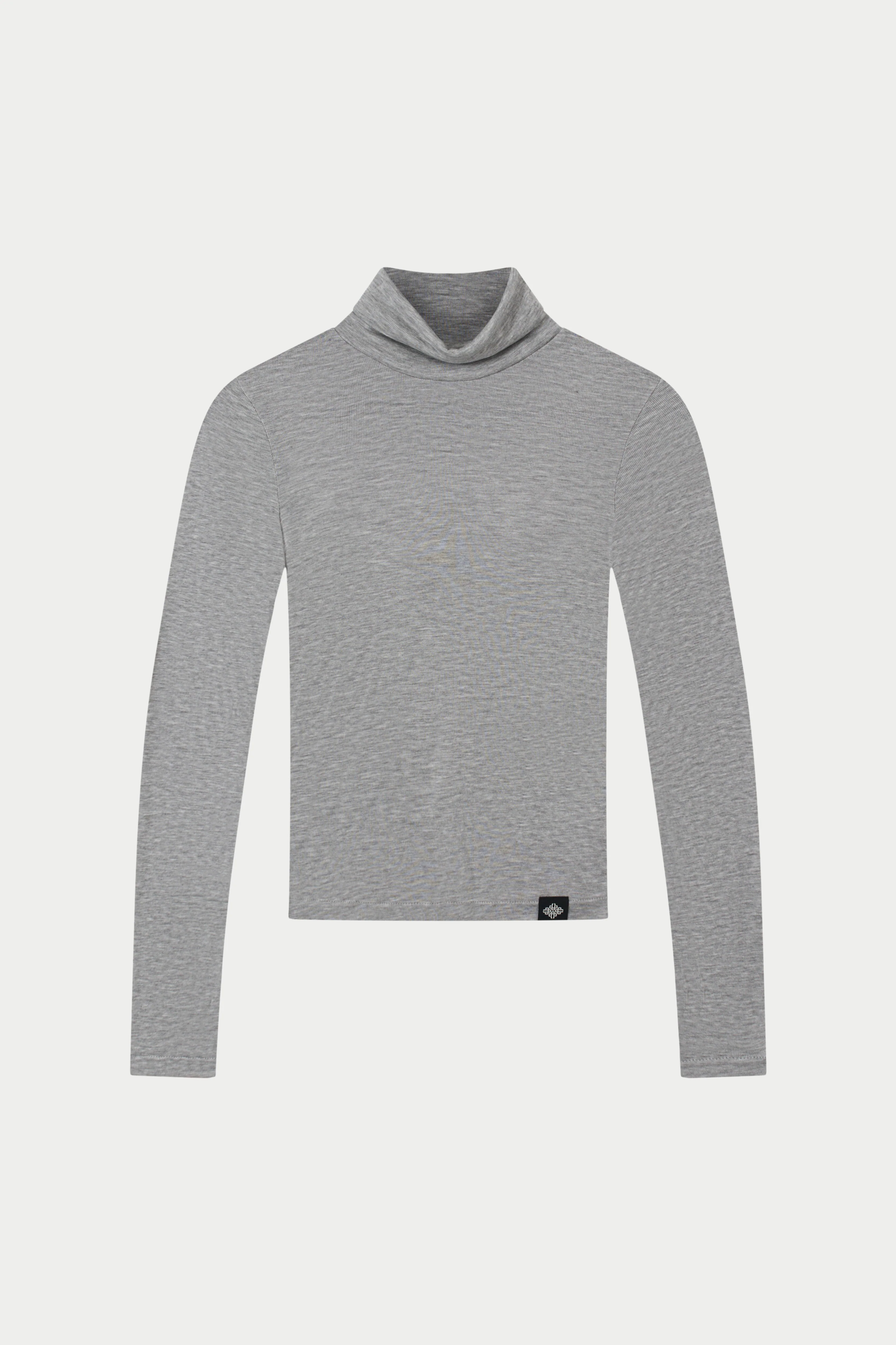 LIGHTWEIGHT ROLL NECK TOP - GREY