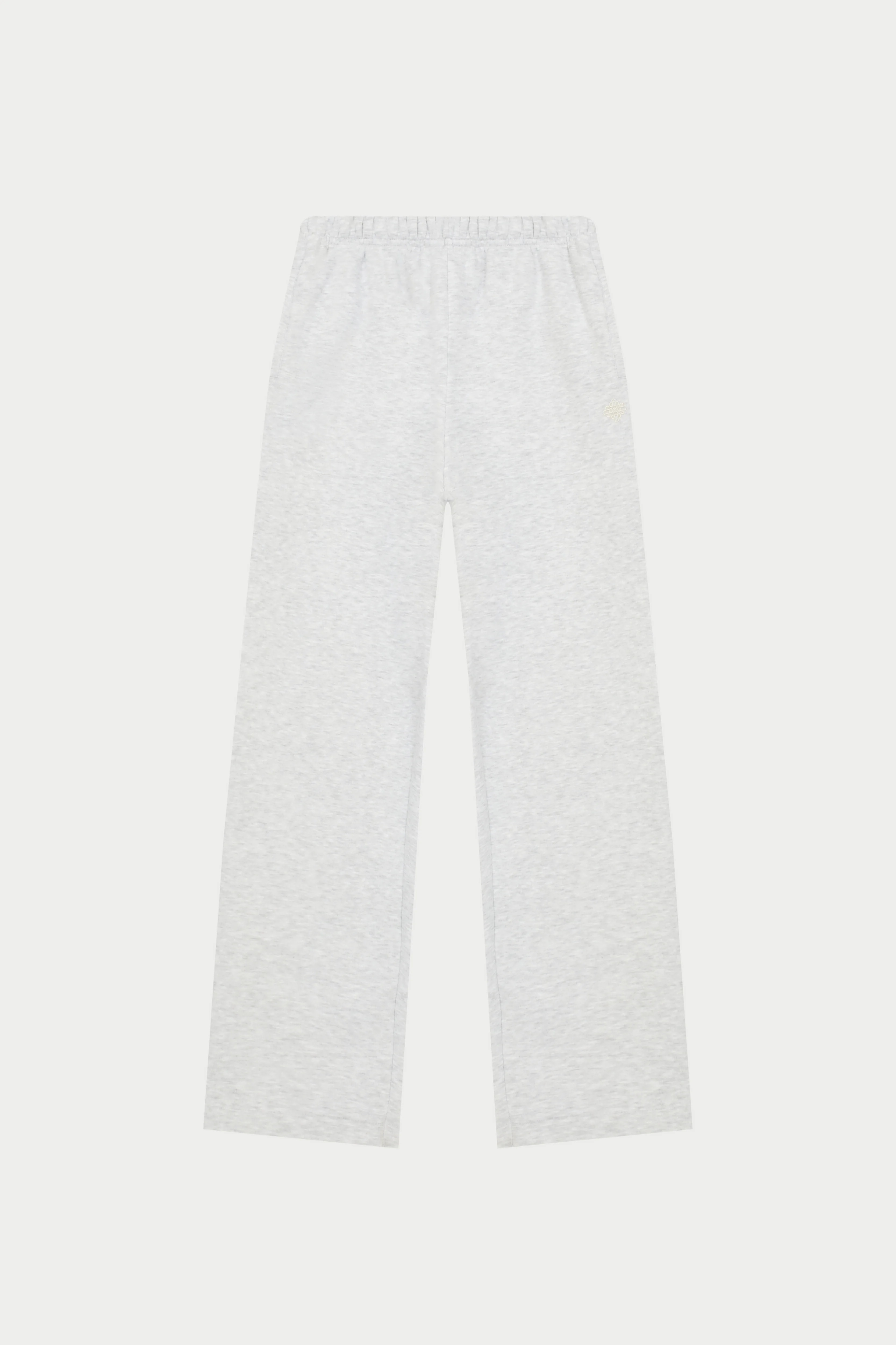 EMBROIDERED CREST RELAXED JOGGERS - GREY MARL
