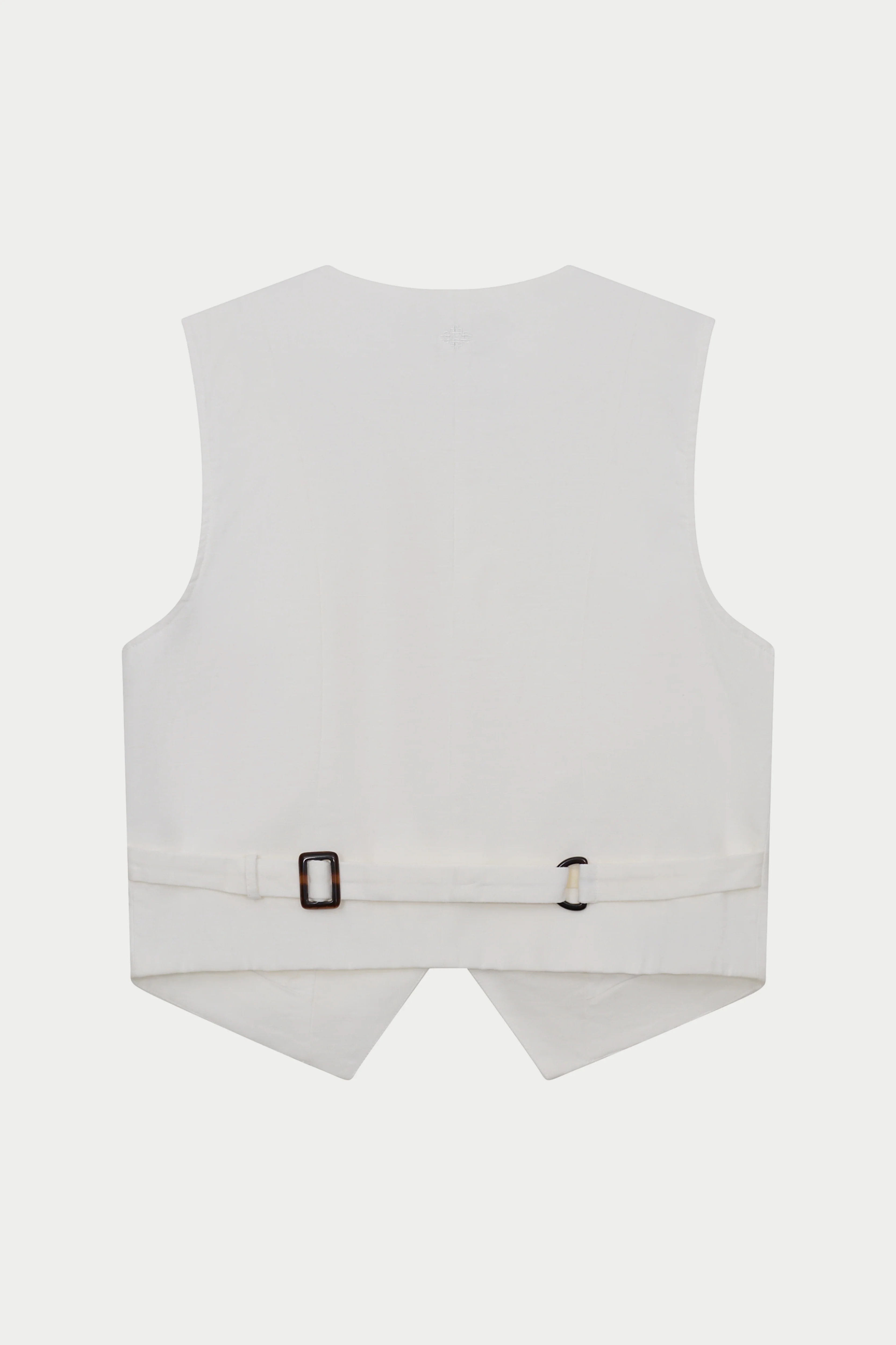 LINEN BLEND WAISTCOAT - WHITE