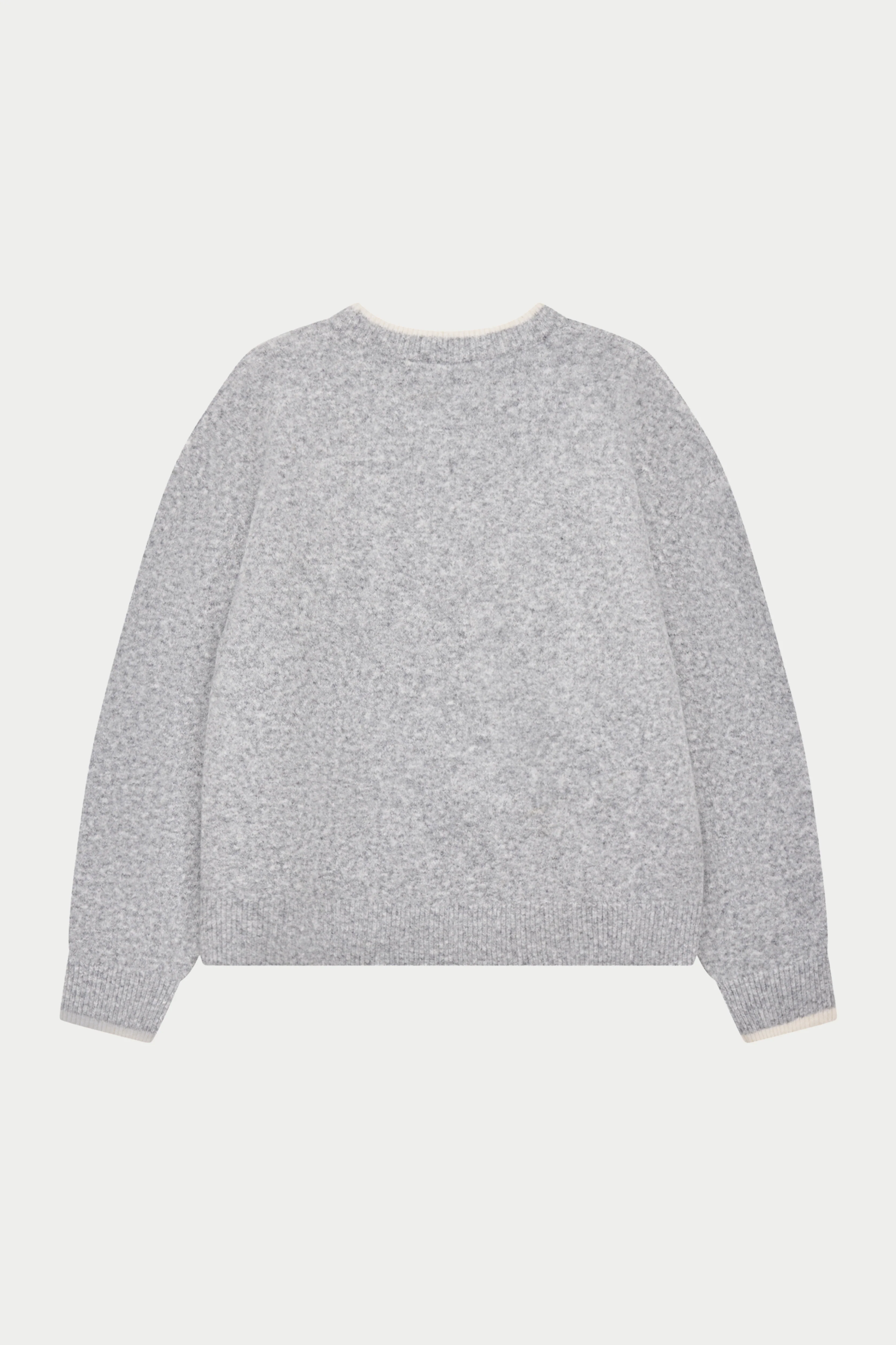 MONOGRAM EMBLEM KNITTED CREW - GREY