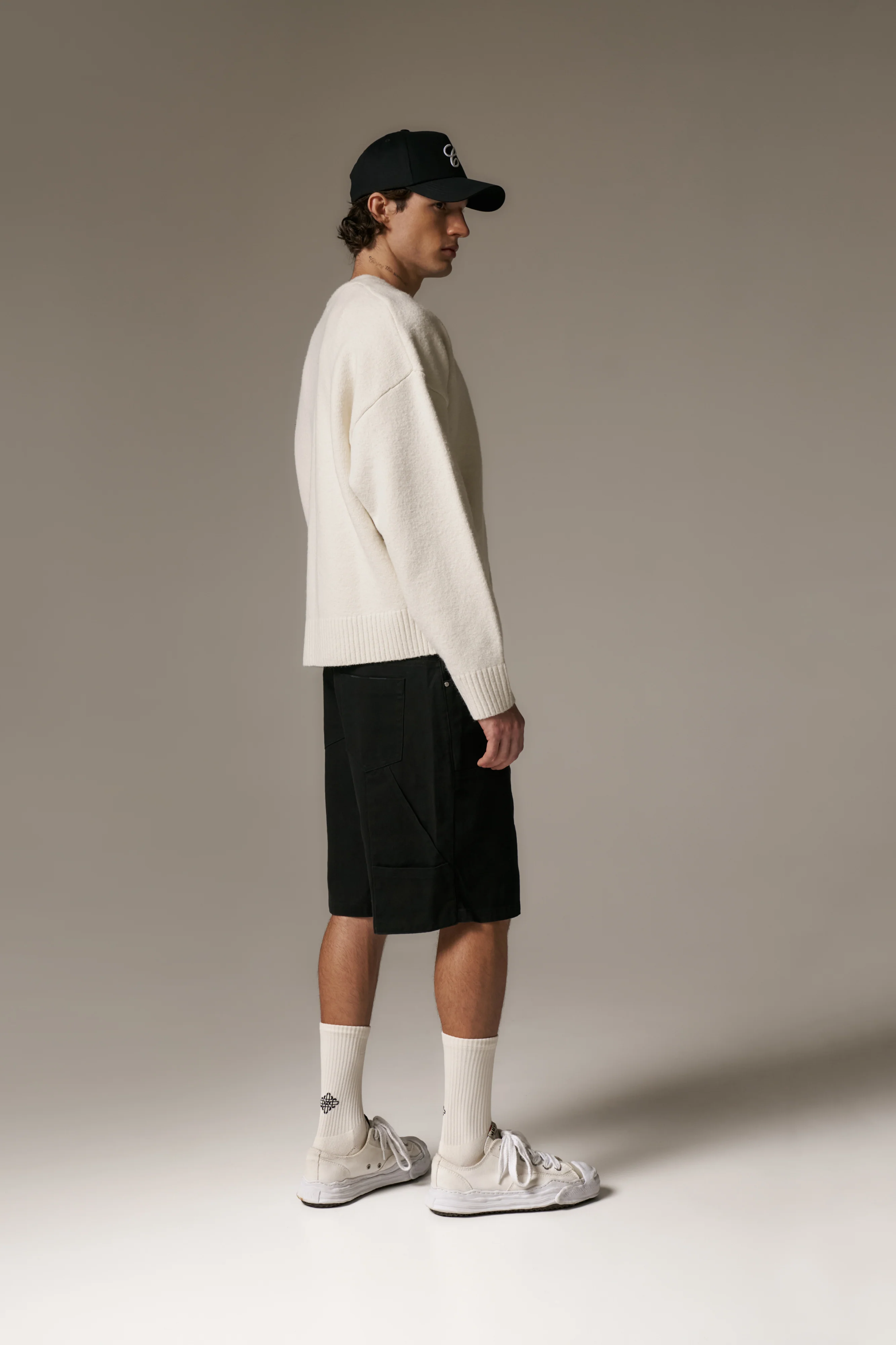 TWILL CARPENTER SHORTS - BLACK