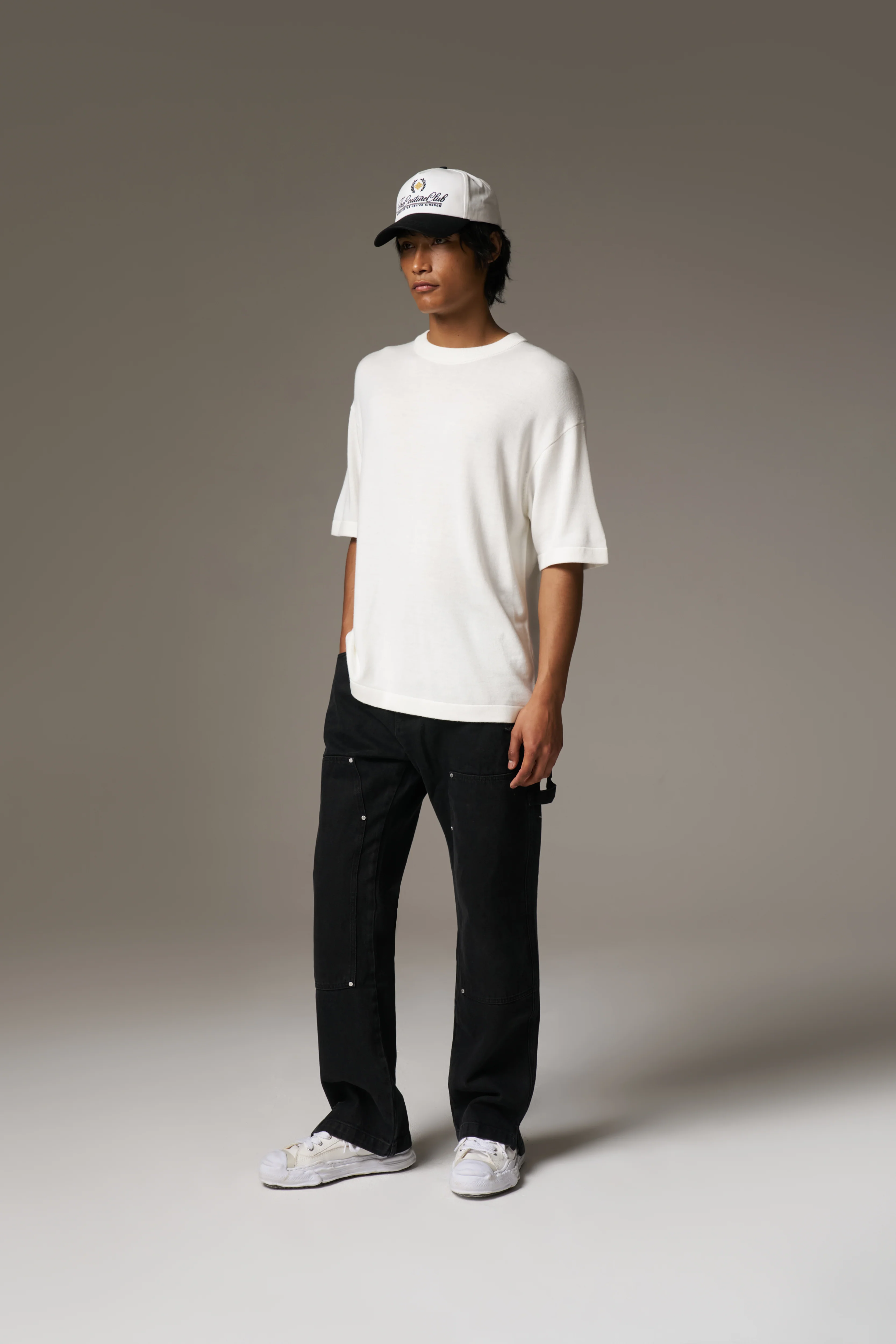 DENIM RIVET DETAIL CARPENTER JEANS - BLACK WASH