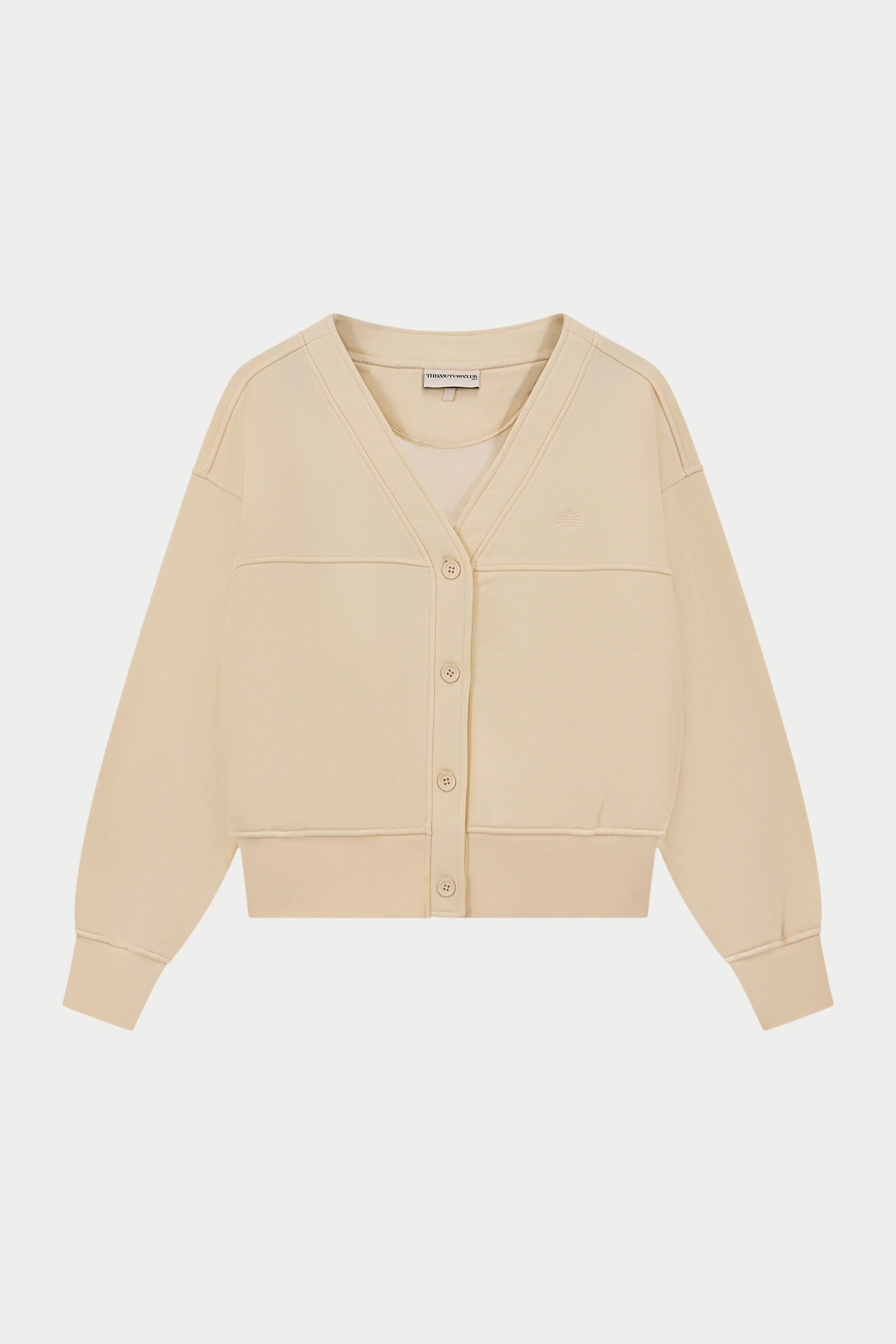 OVERSIZED JERSEY CARDIGAN - BUTTERMILK