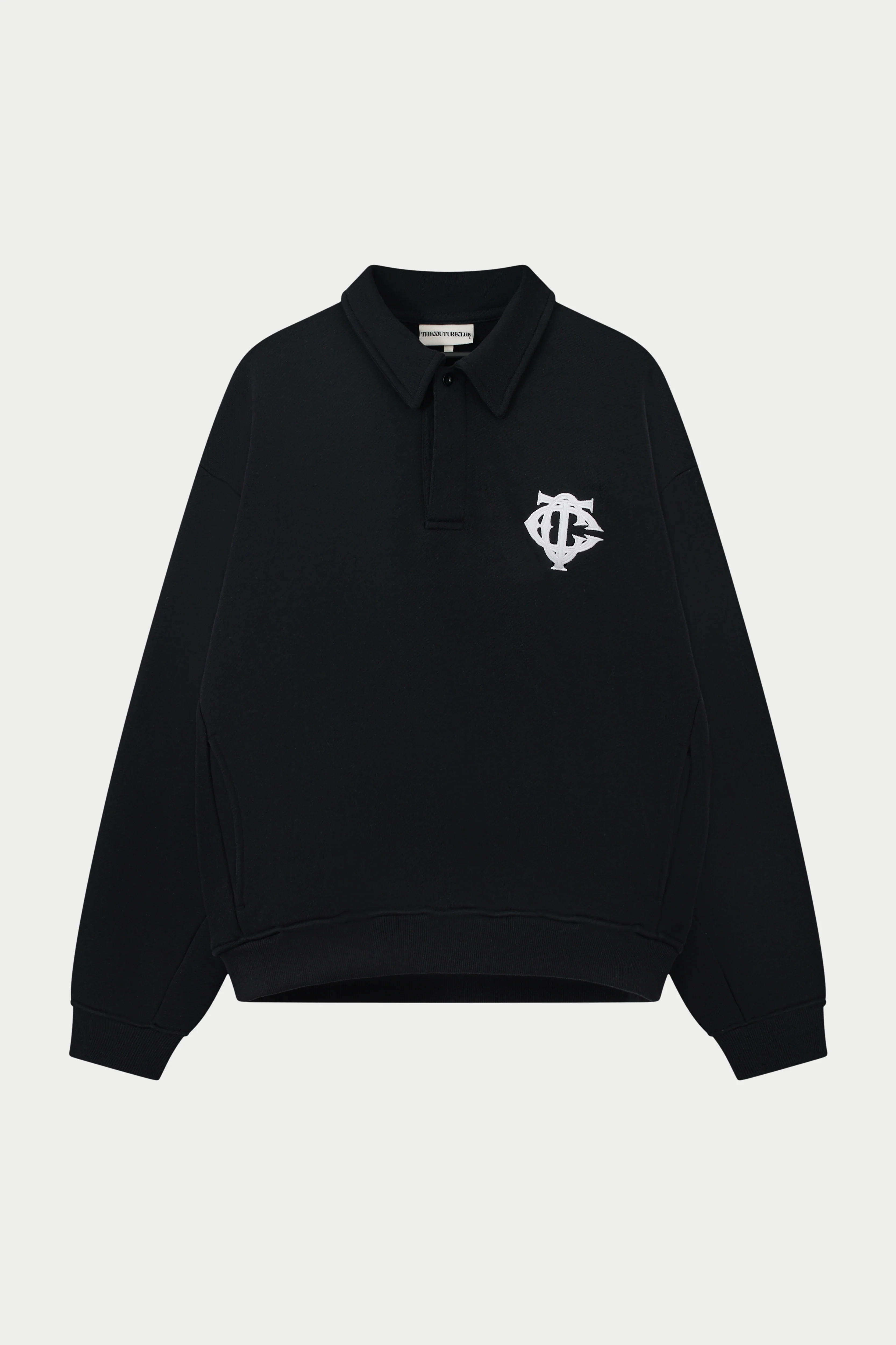 HEAVYWEIGHT MONOGRAM EMBLEM POLO - BLACK