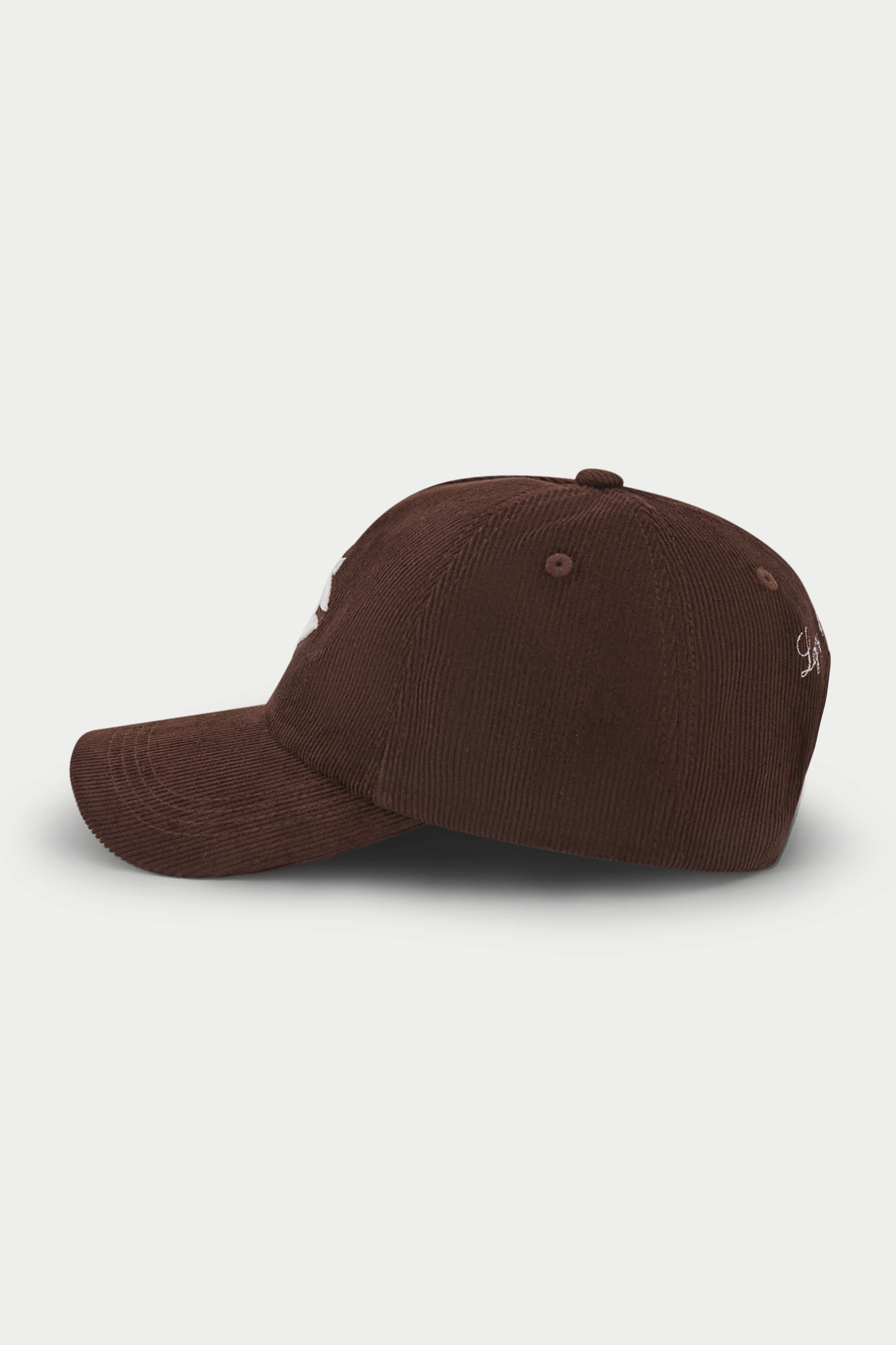 MONOGRAM EMBLEM CORD CAP - BROWN