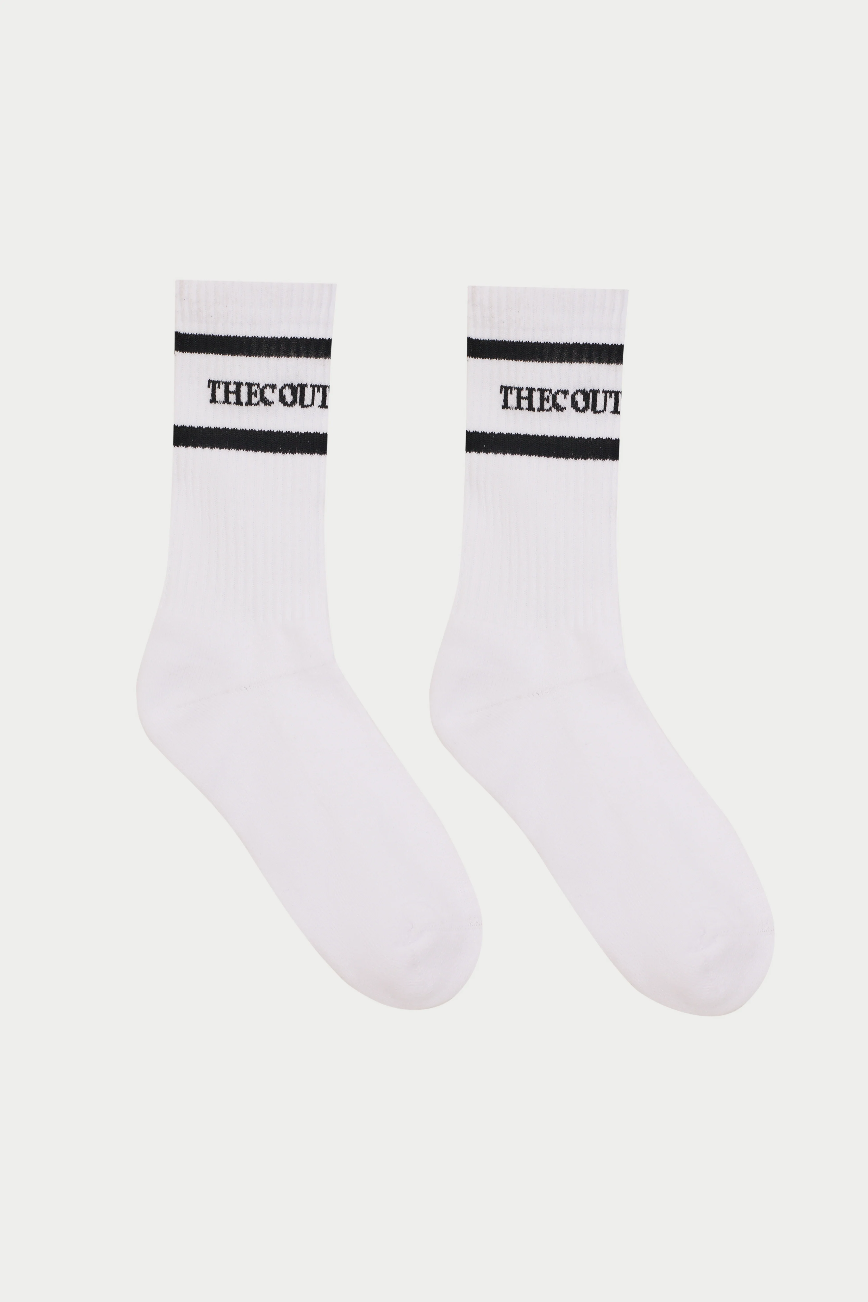 DOUBLE STRIPE COPYRIGHT SOCK - WHITE