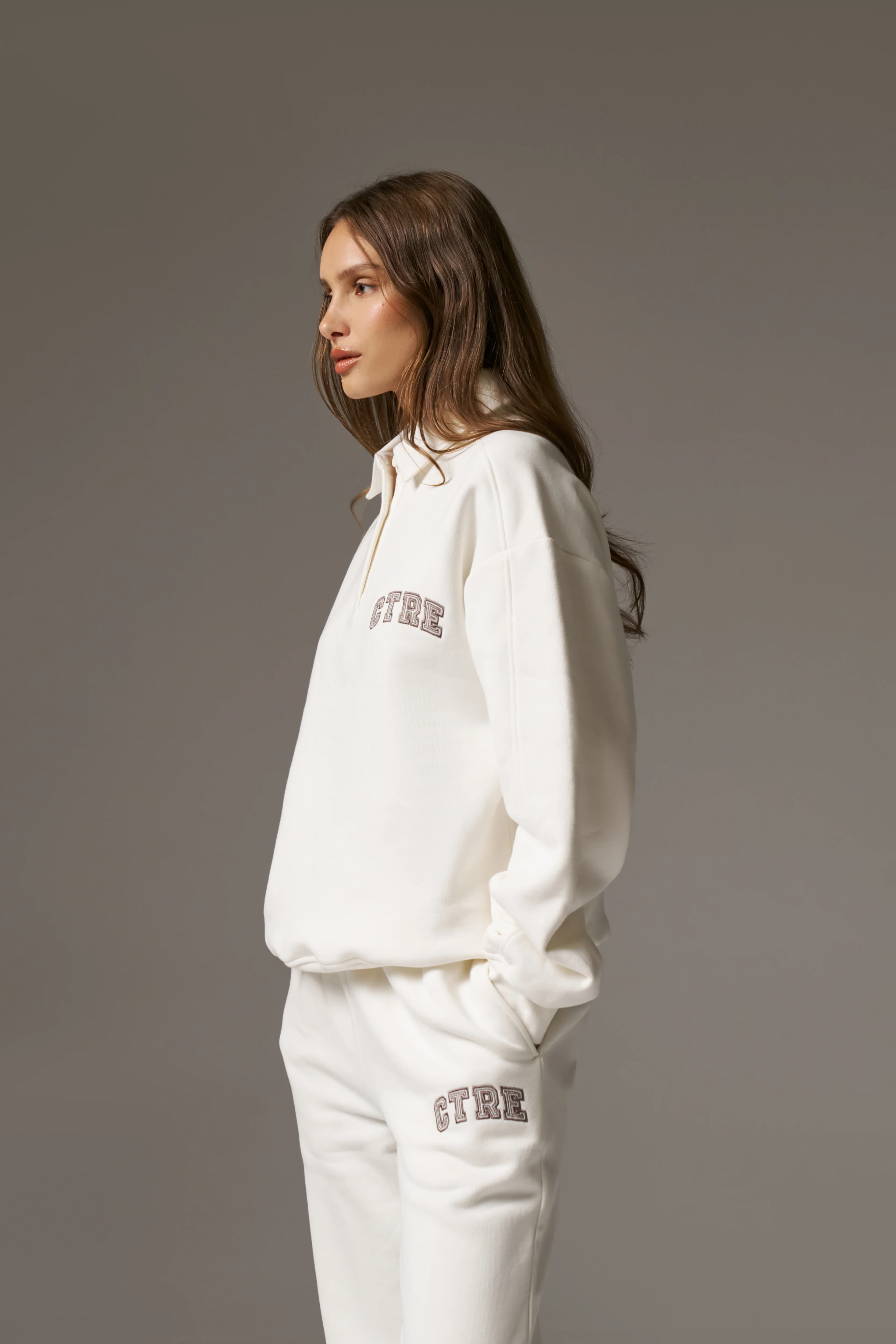 CTRE BUTTON THROUGH POLO - OFF WHITE