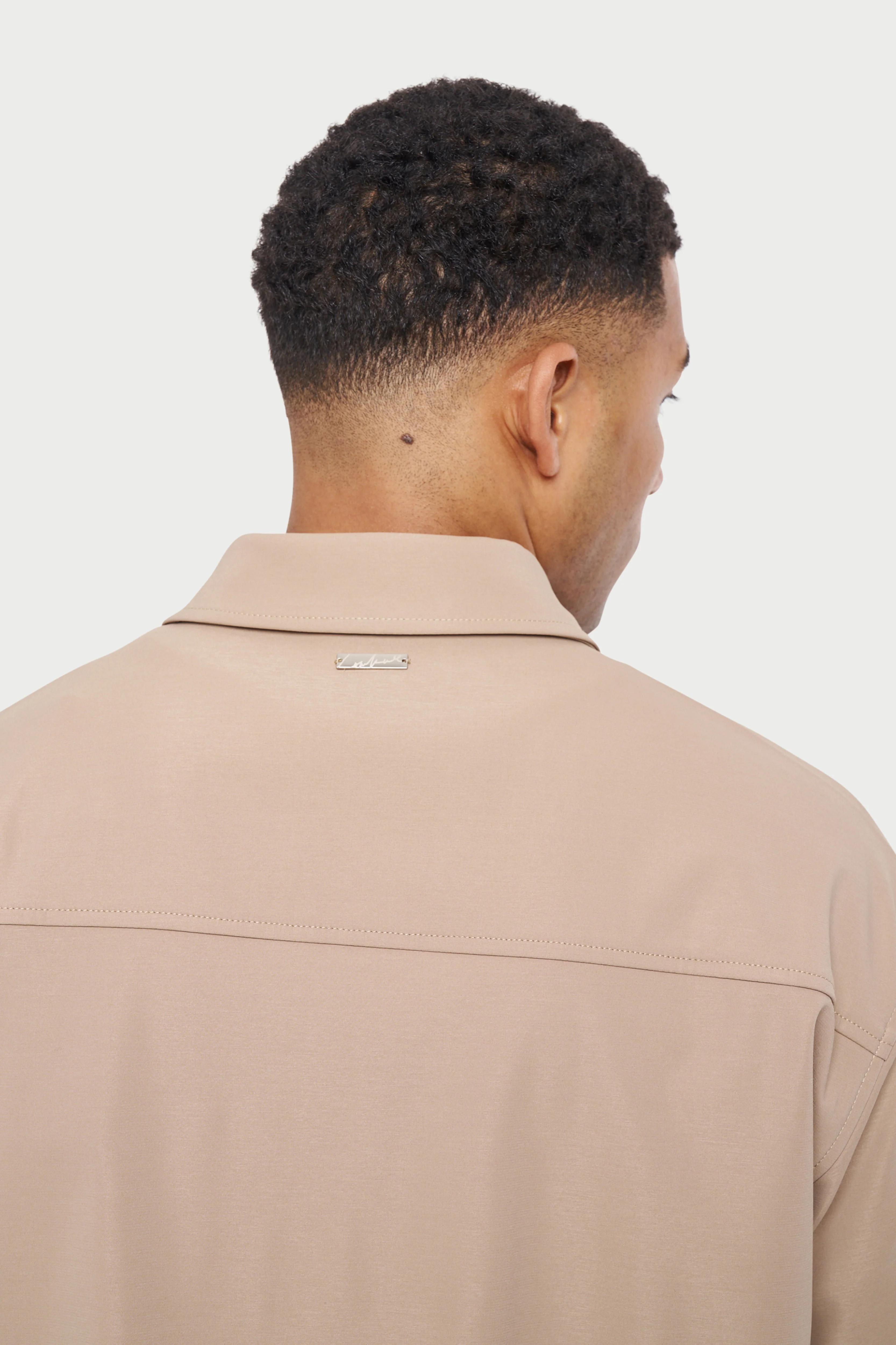 TECHNICAL HEAVYWEIGHT ZIP OVERSHIRT - BEIGE