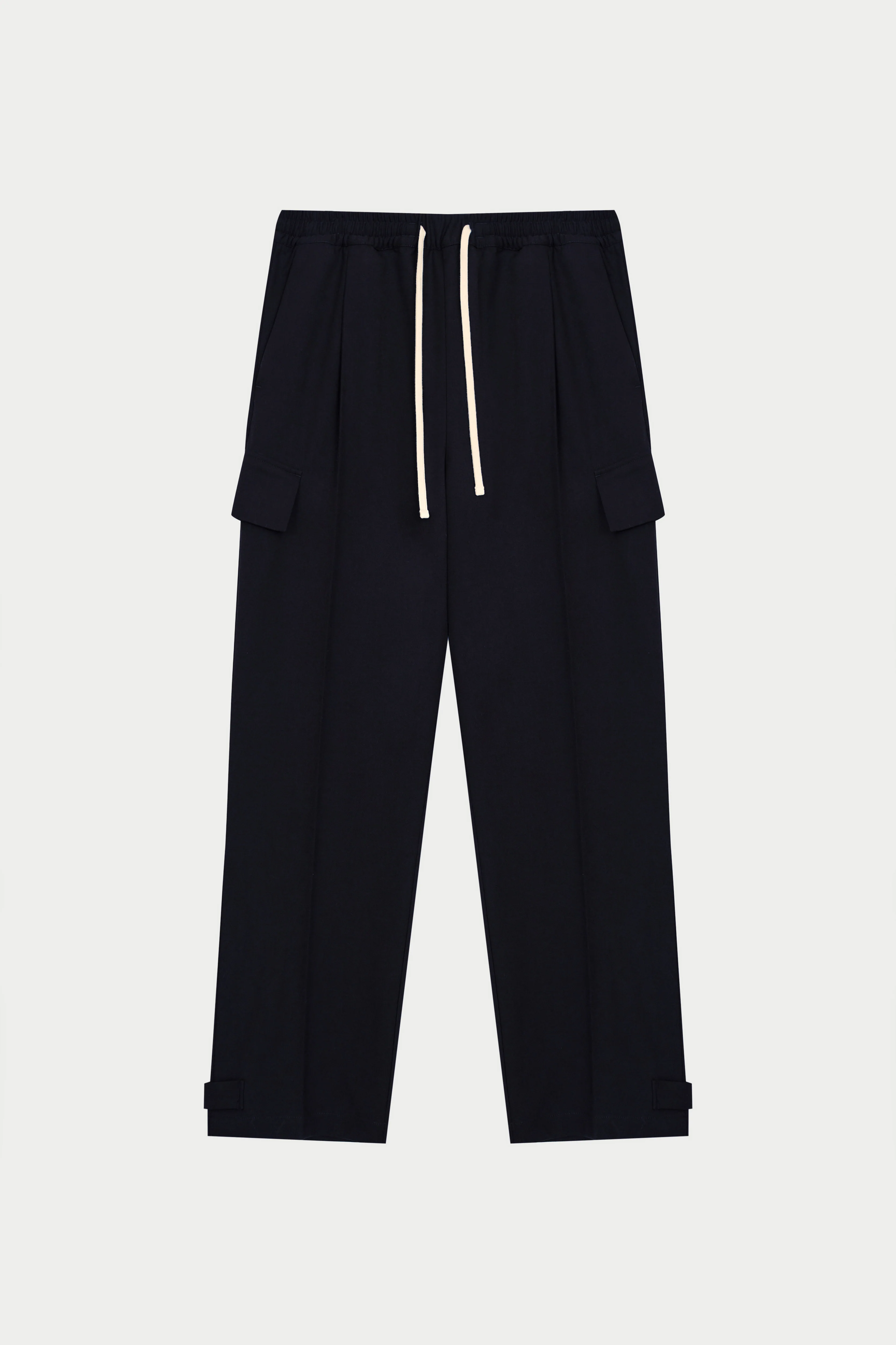 PLEATED WIDE LEG TROUSER - NAVY