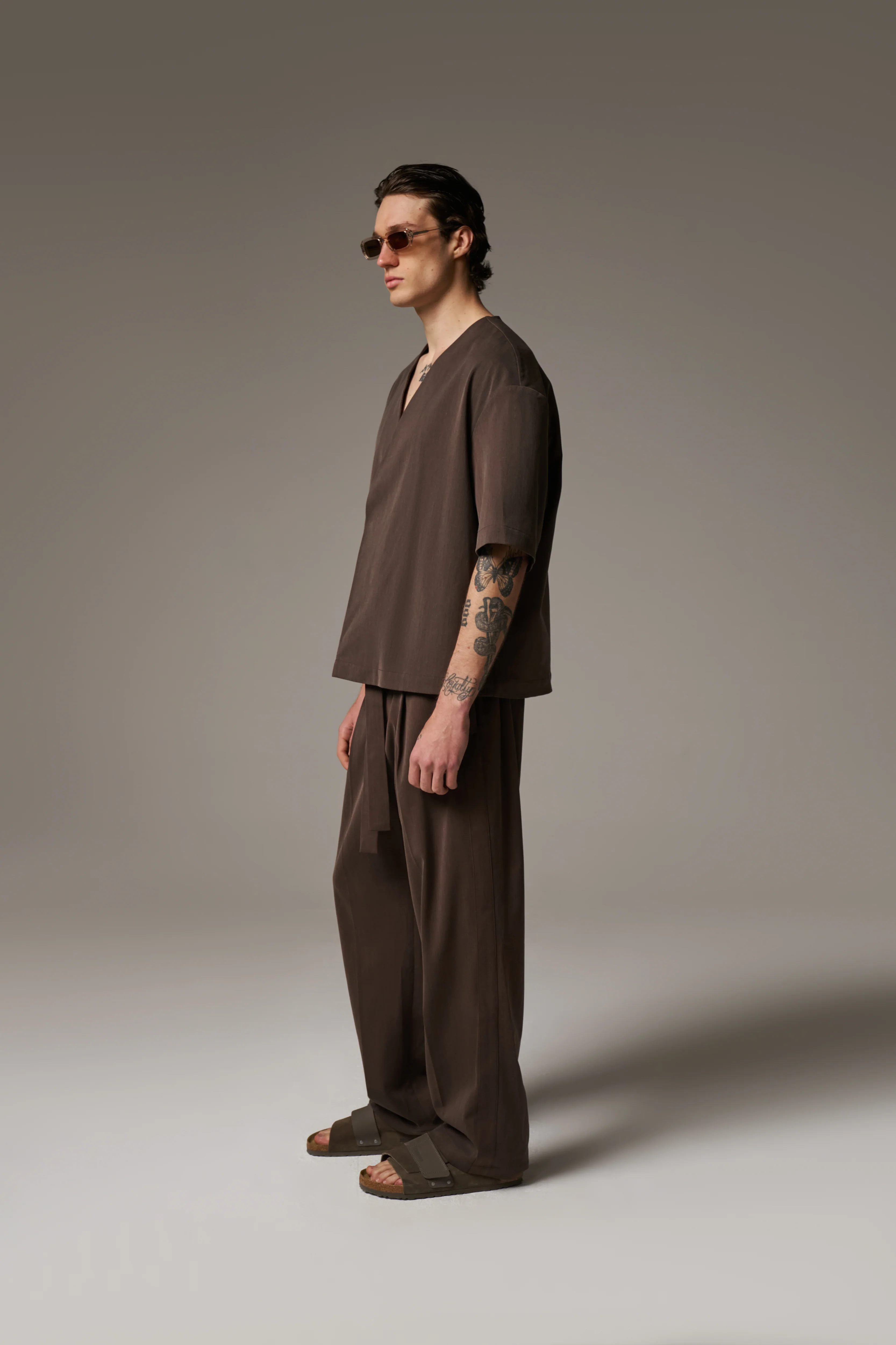 SMART WOVEN SHIRT - BROWN