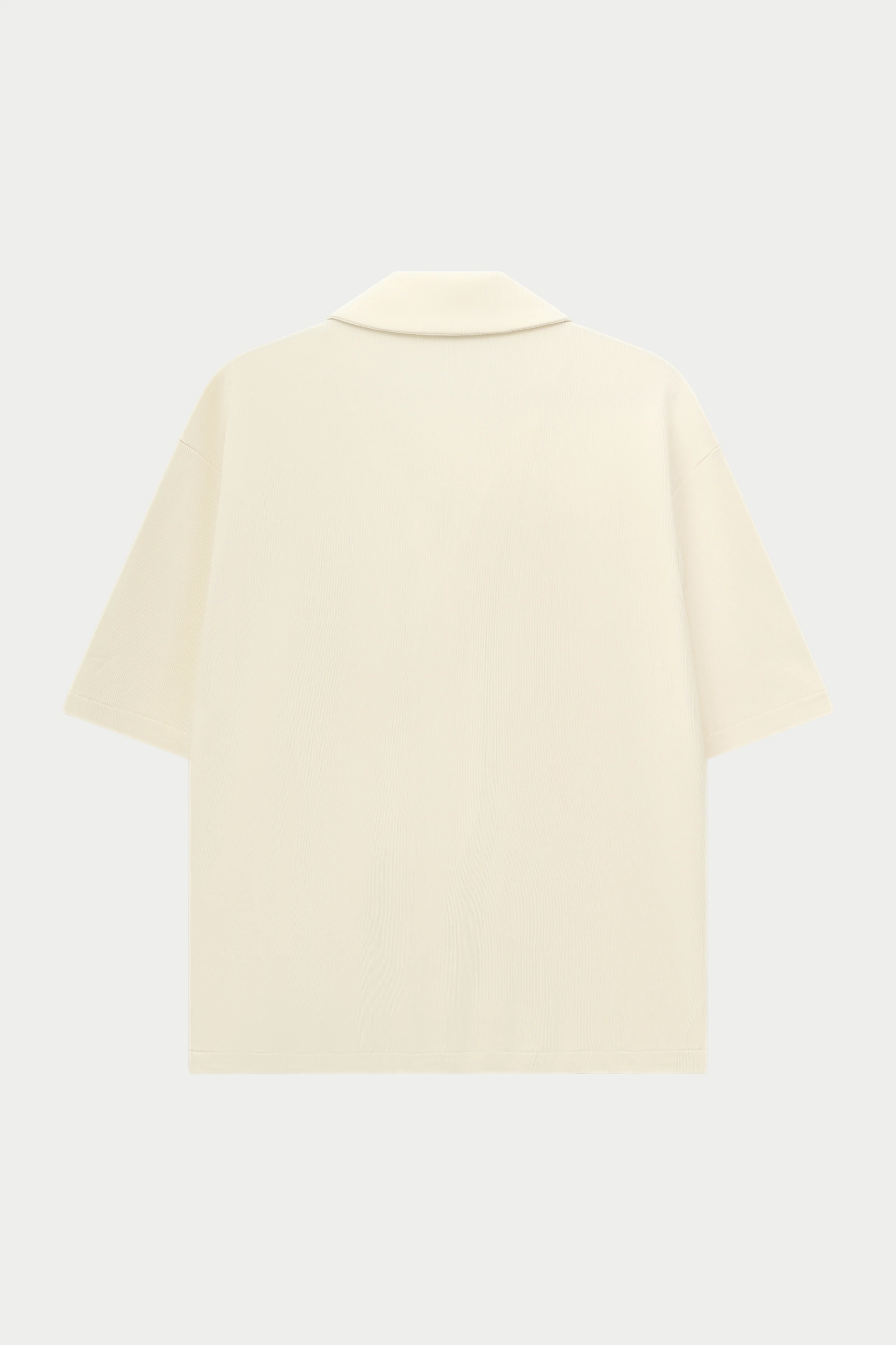 RIB BUTTON THROUGH SHIRT - OFF WHITE