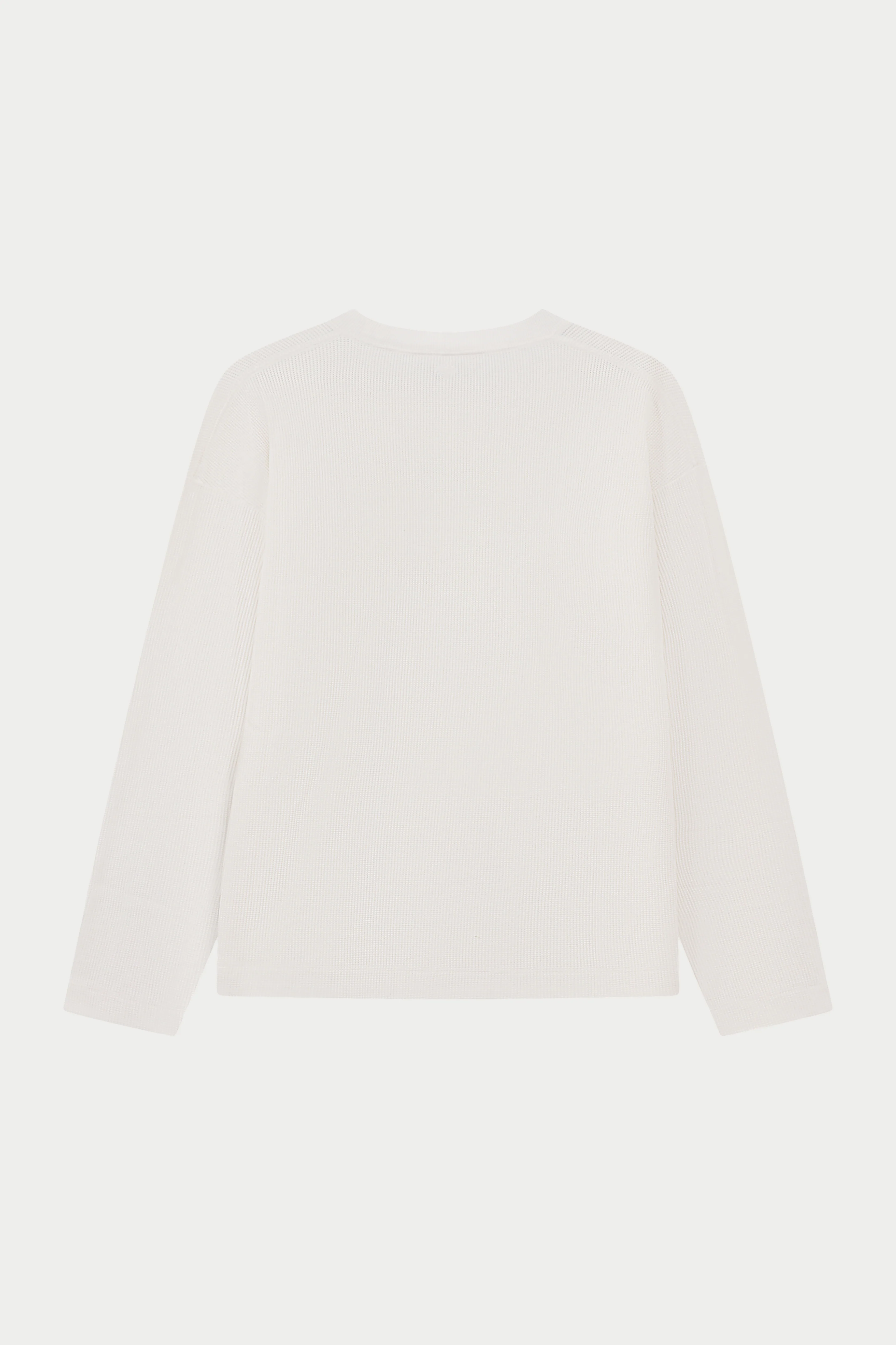 WAFFLE LONG SLEEVE T-SHIRT - OFF WHITE