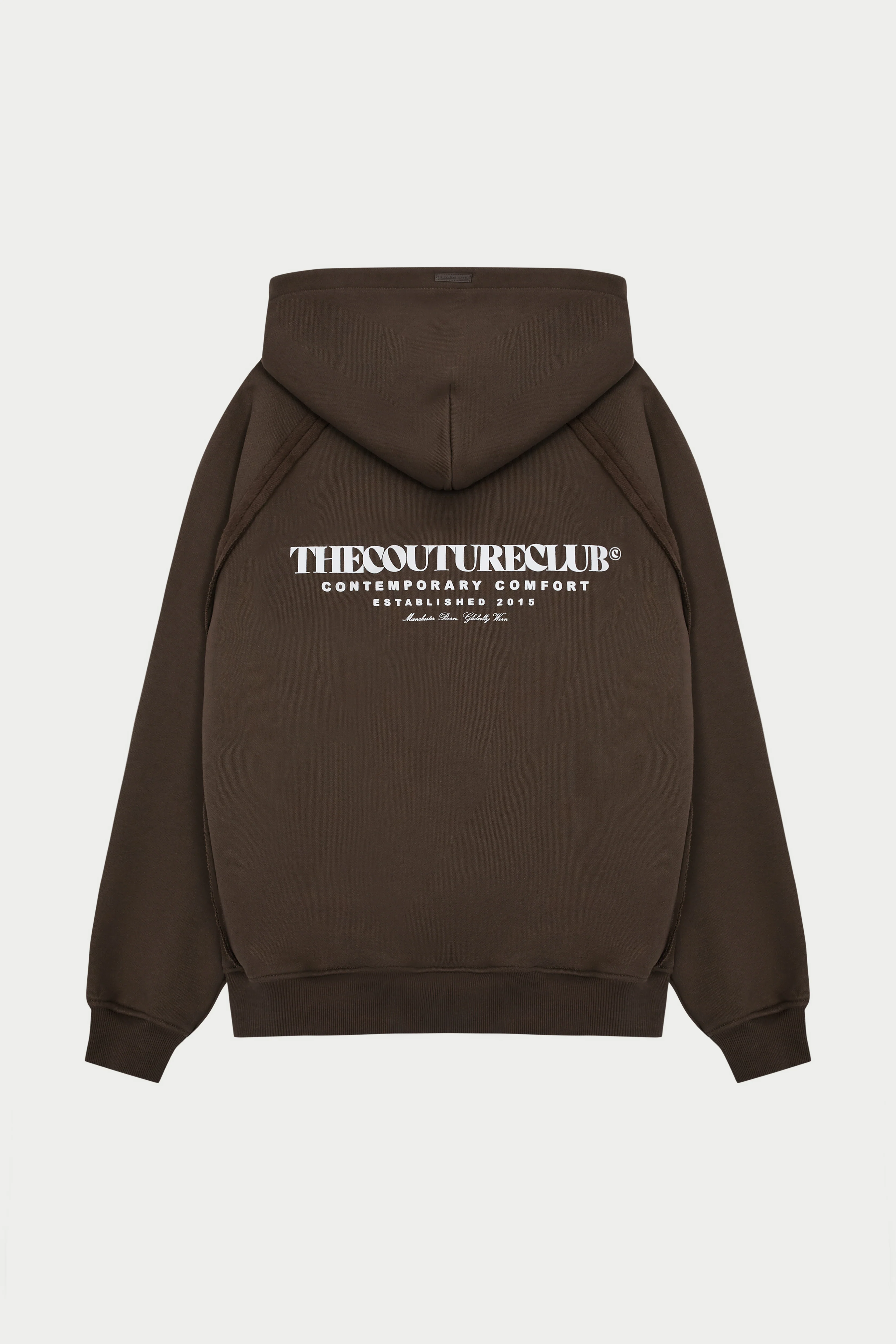 COPYRIGHT QUARTER ZIP HOODIE - BROWN