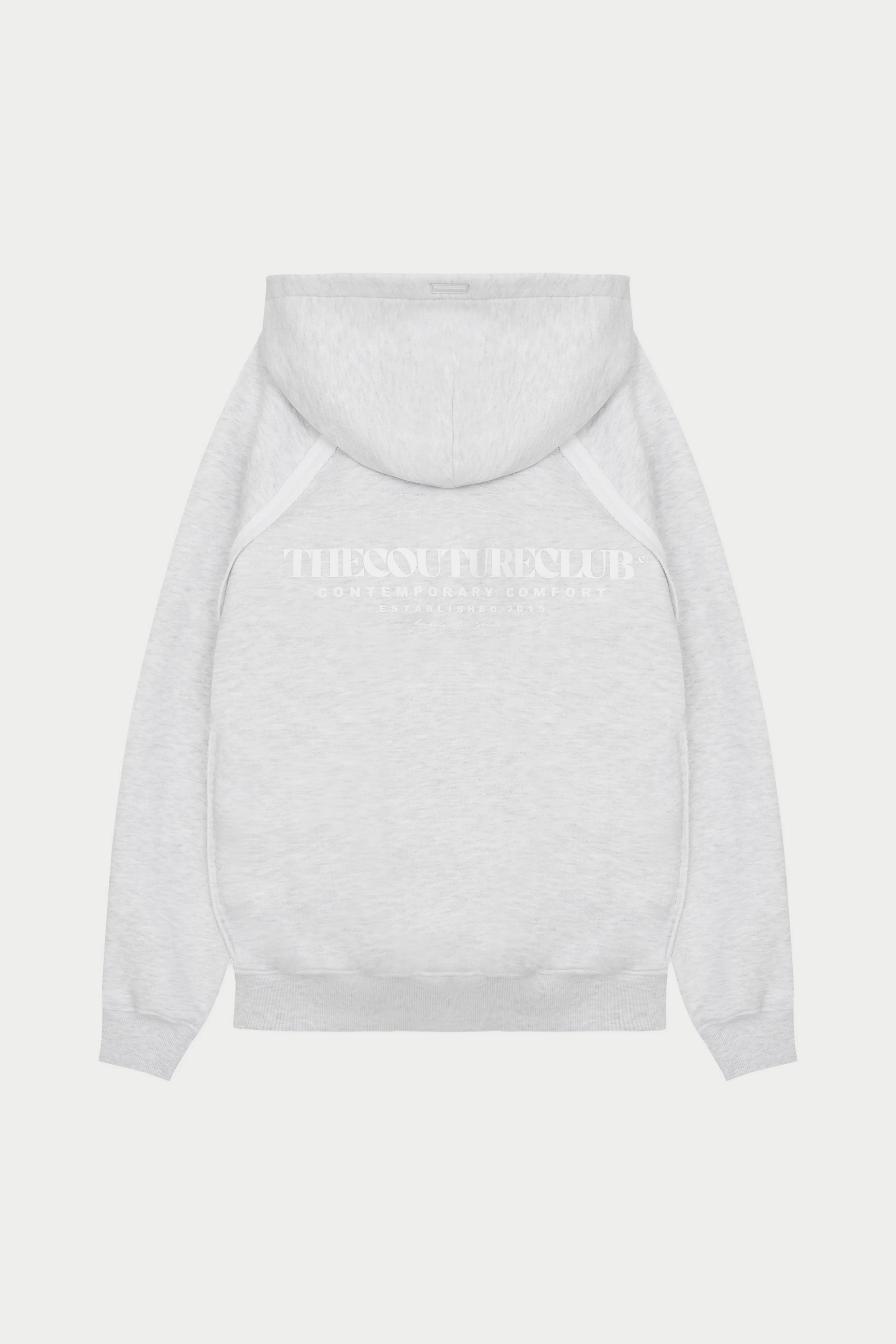 COPYRIGHT QUARTER ZIP HOODIE - GREY MARL