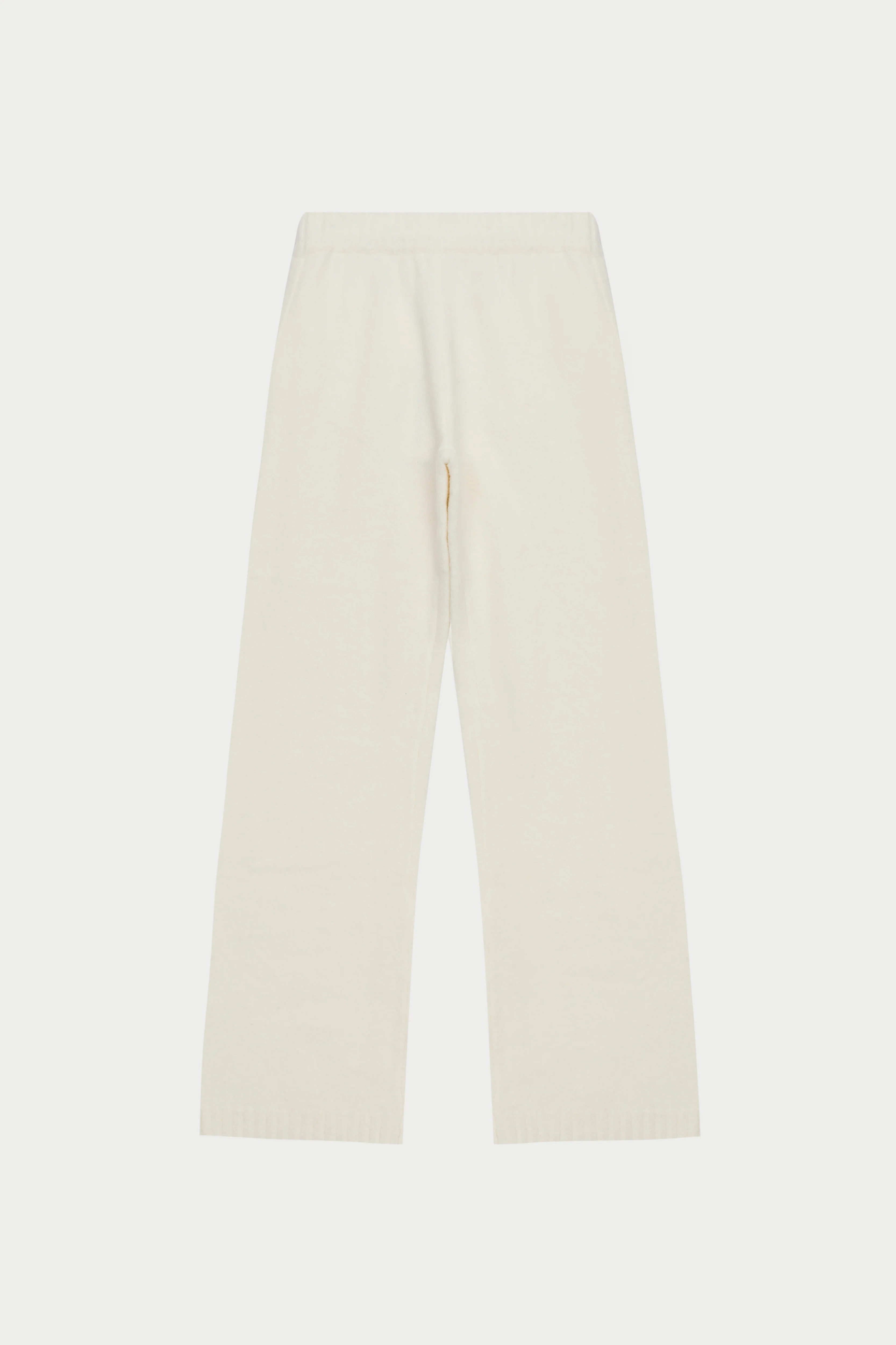 FLUFFY KNIT EMBLEM EMBROIDERED JOGGER - OFF-WHITE