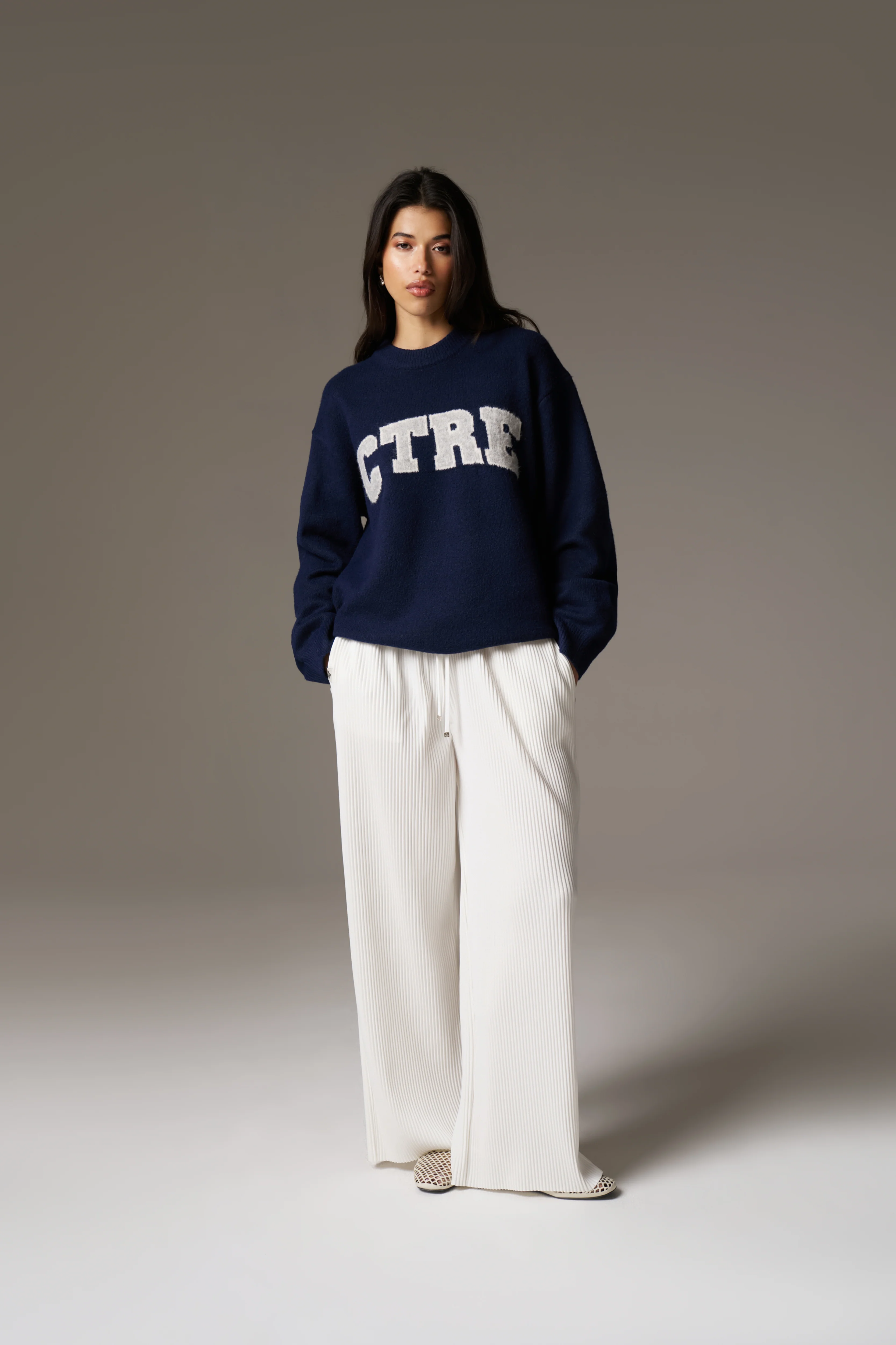 CTRE KNITTED SWEATSHIRT - NAVY