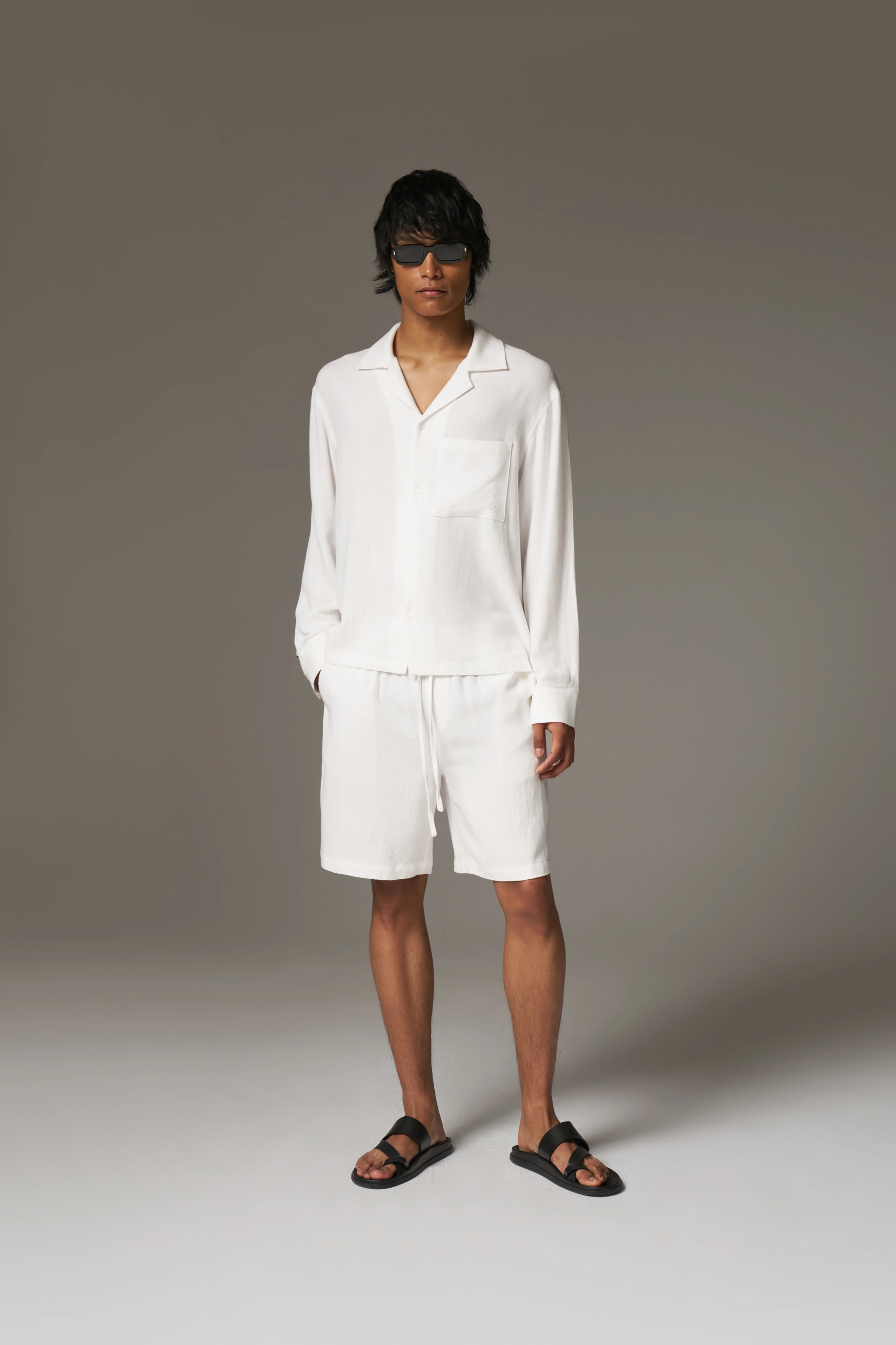 TEXTURED WOVEN SHIRT - WHITE