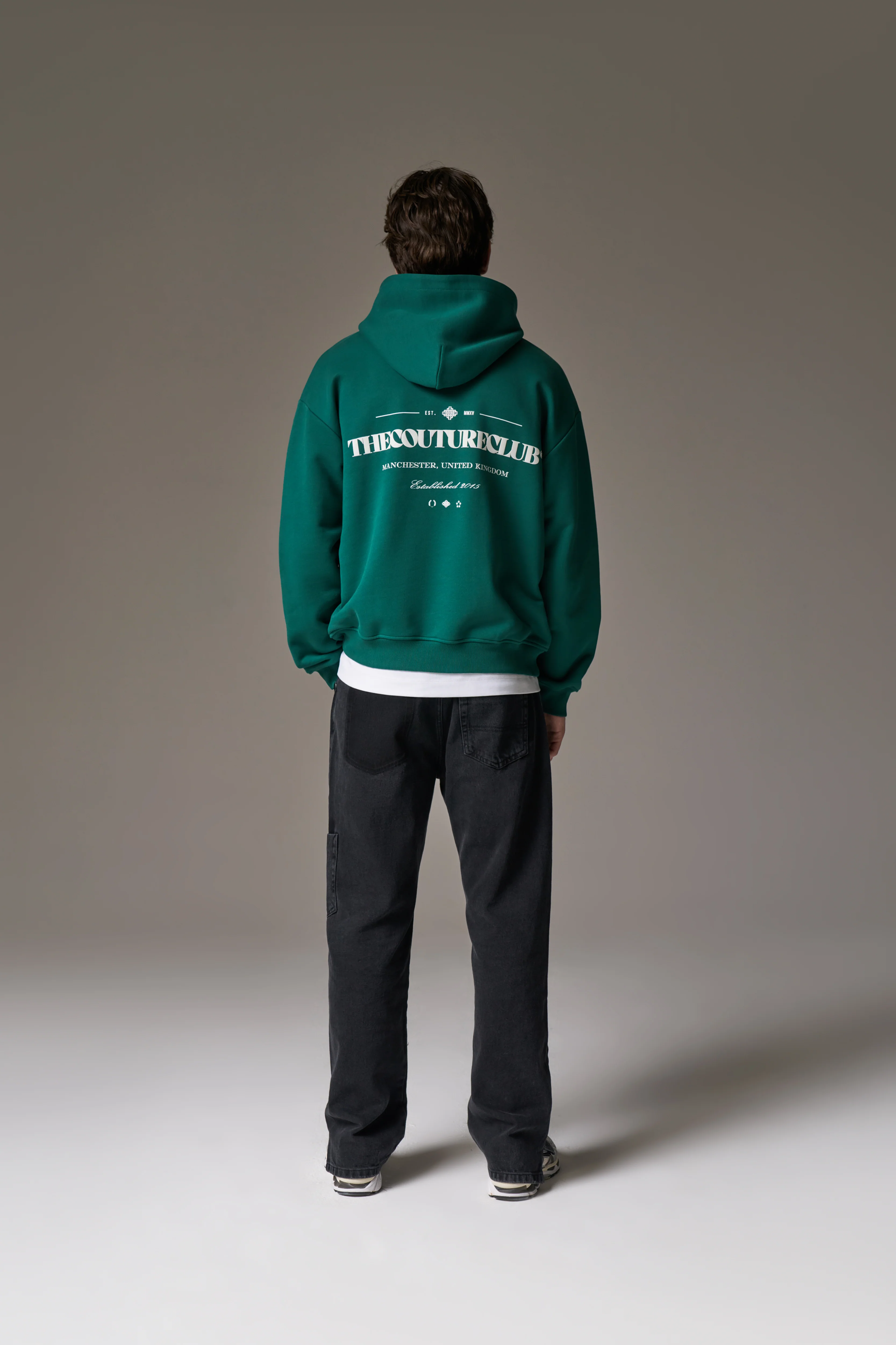 MIXED FONT GRAPHIC HOODIE - GREEN