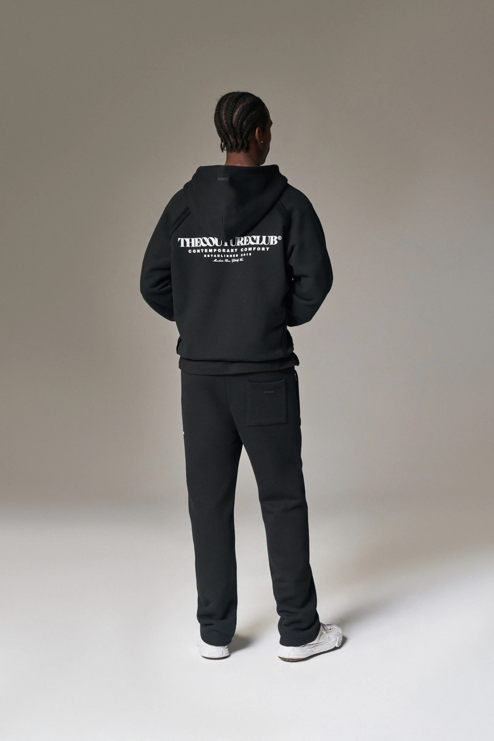 COPYRIGHT QUARTER ZIP HOODIE  - BLACK