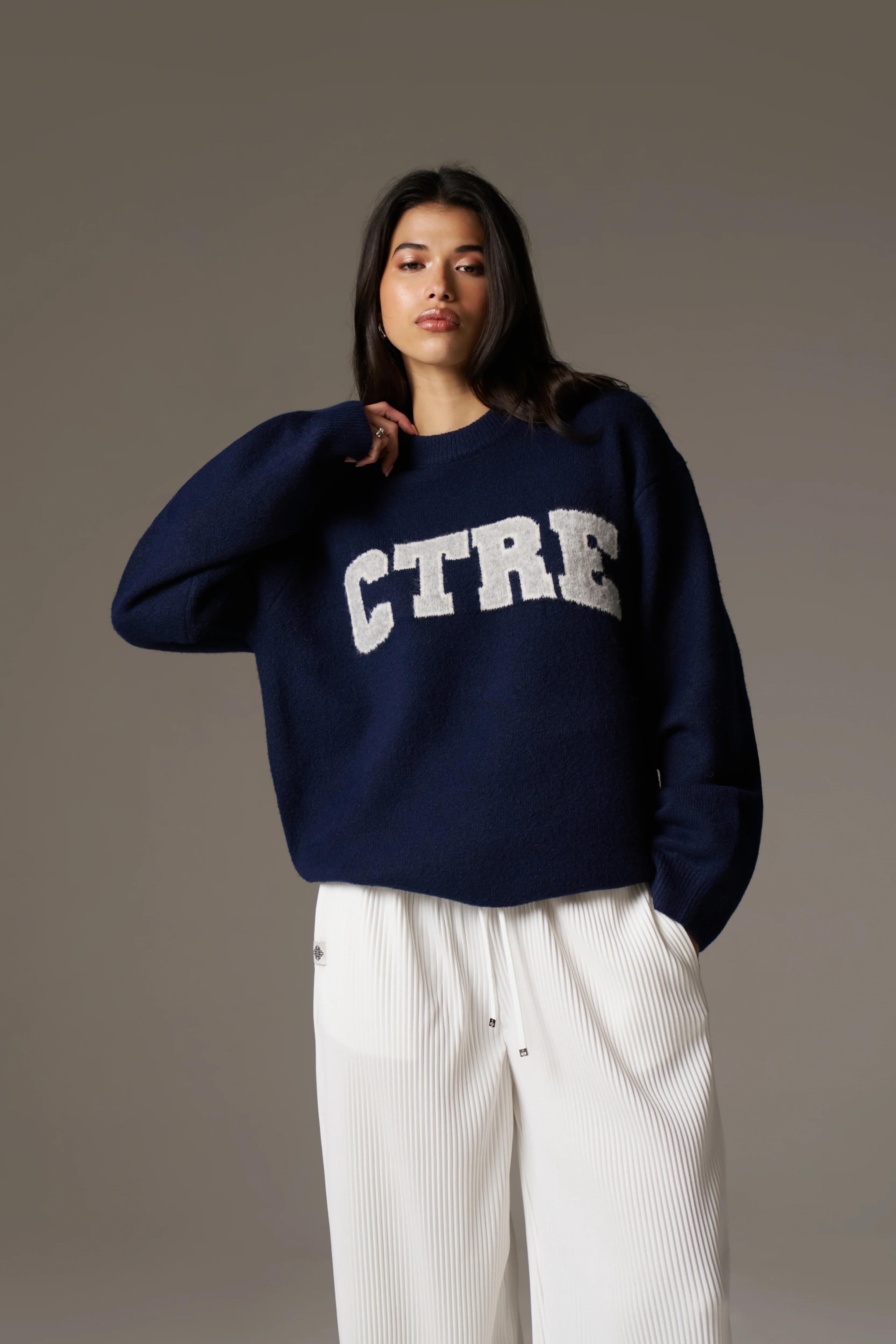 CTRE KNITTED SWEATSHIRT - NAVY