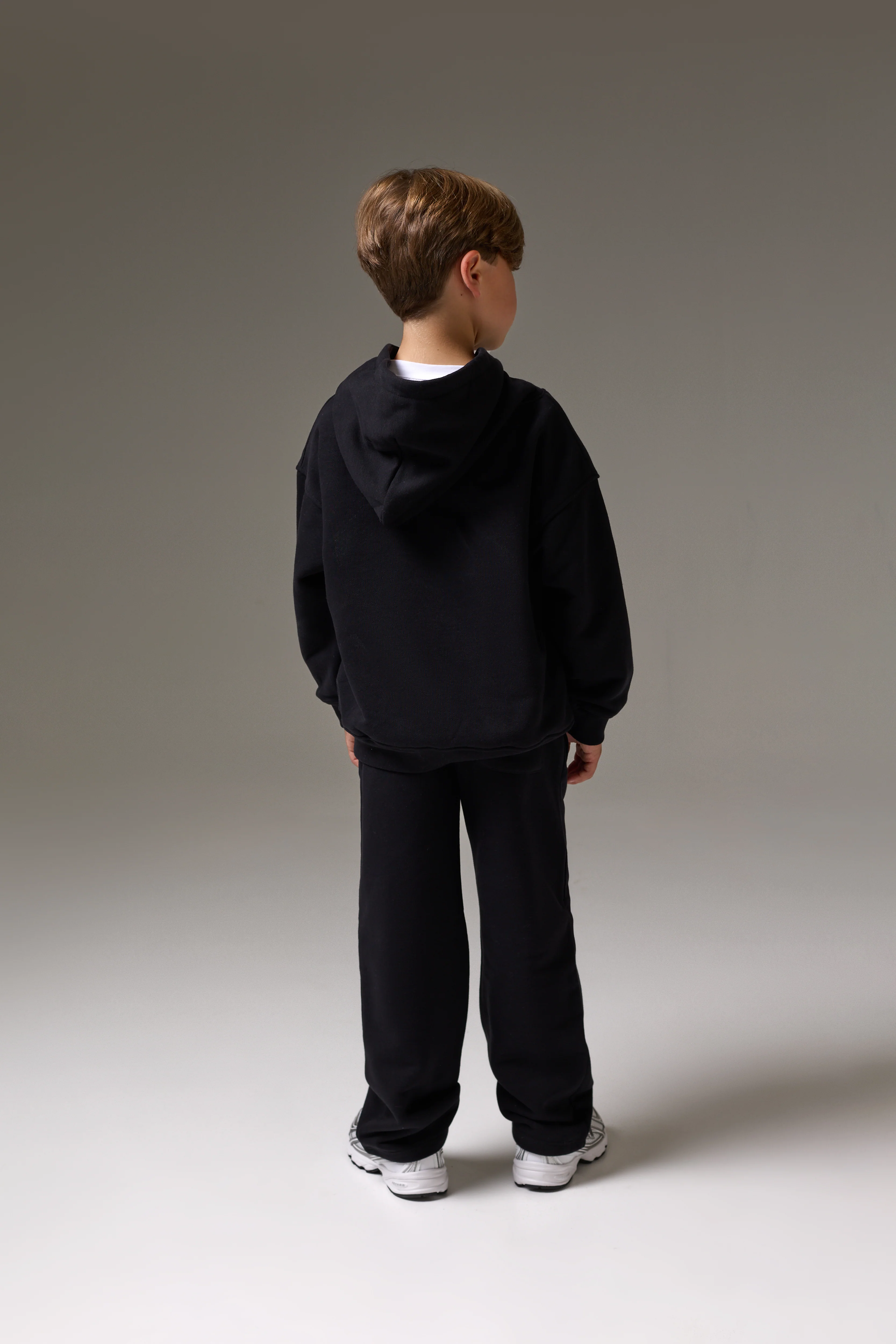 JUNIOR MONOGRAM EMBLEM APPLIQUE HOODIE - BLACK