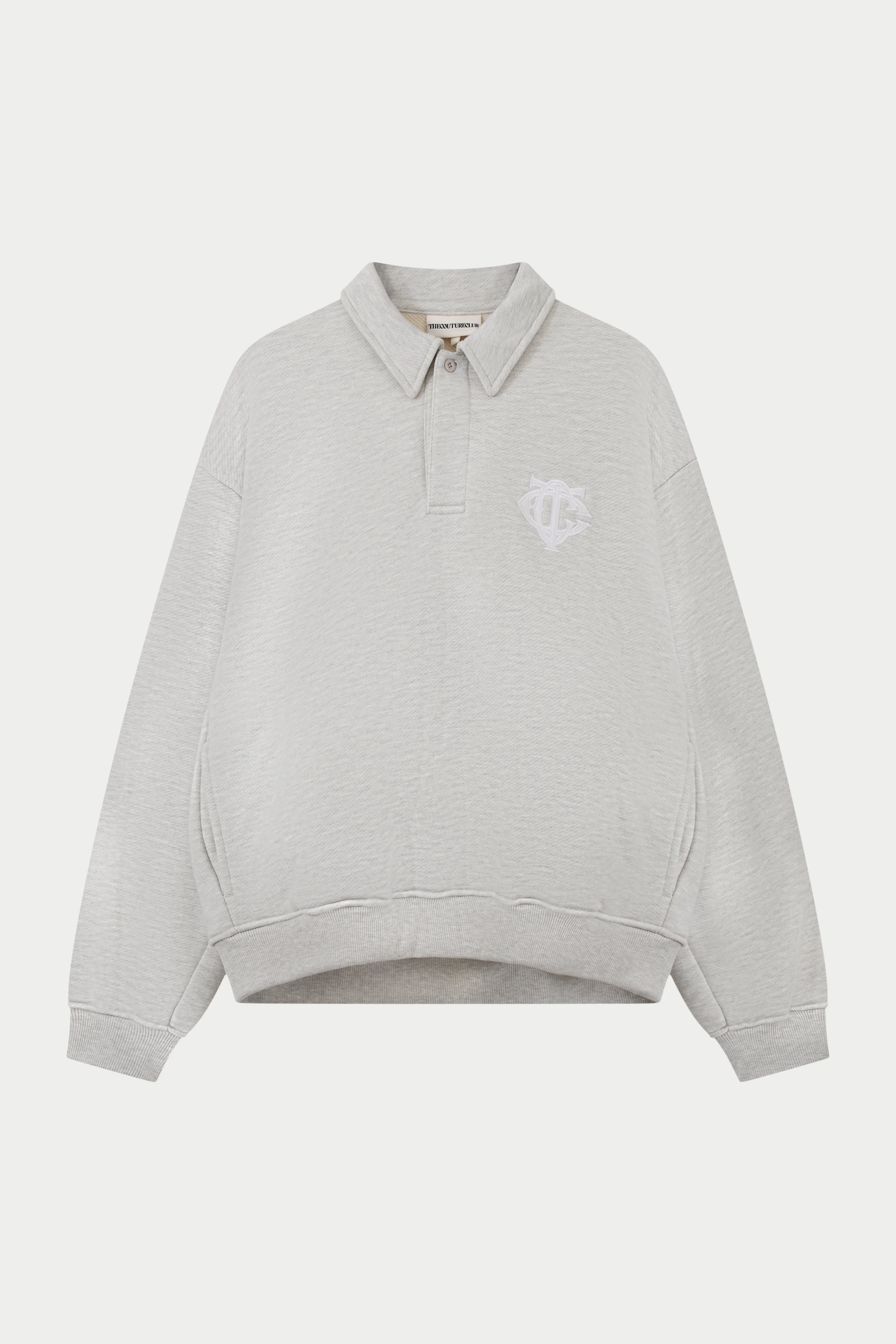 HEAVYWEIGHT MONOGRAM EMBLEM POLO - GREY MARL
