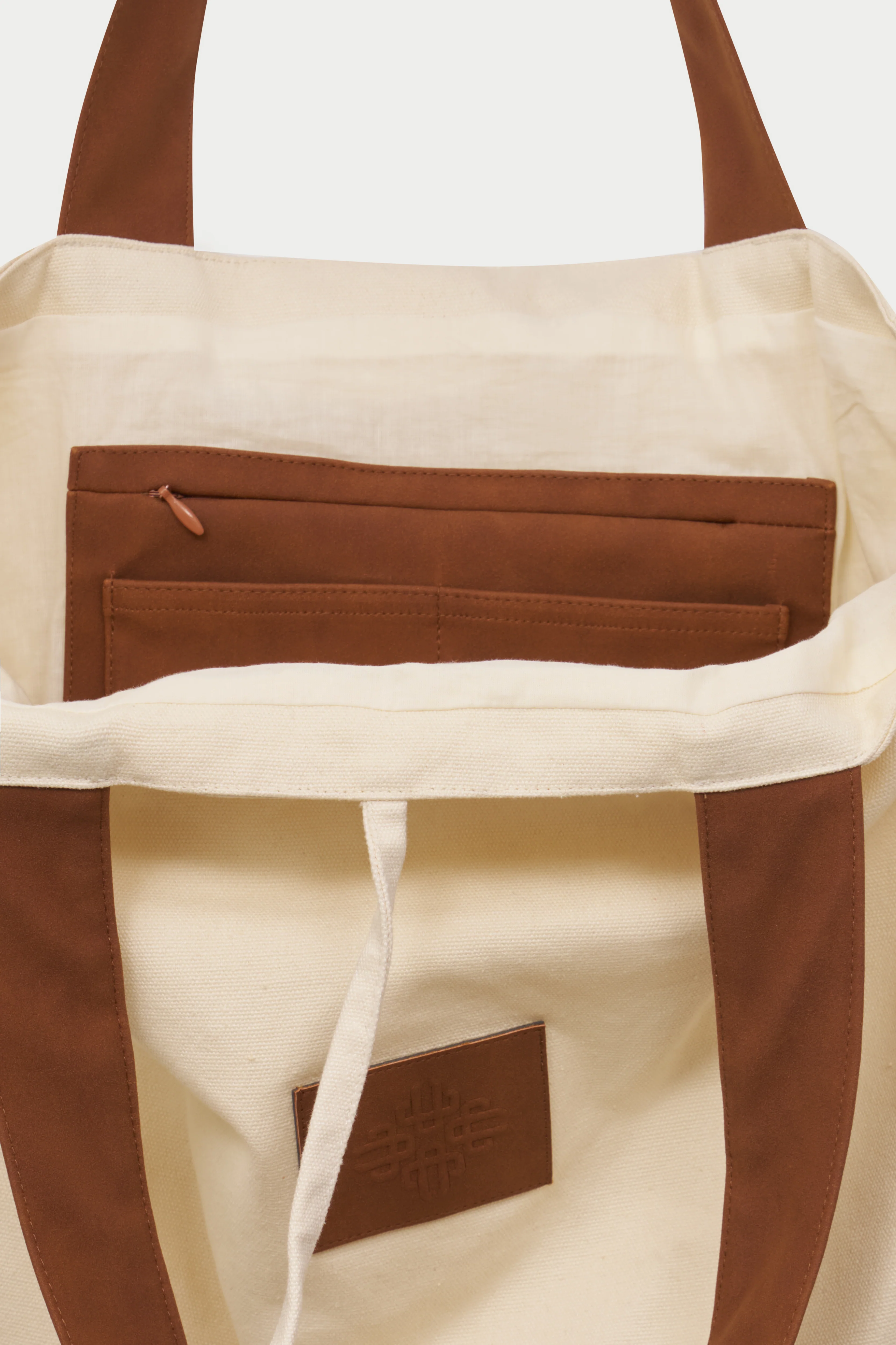 FAUX SUEDE STRAP TOTE BAG - TAN