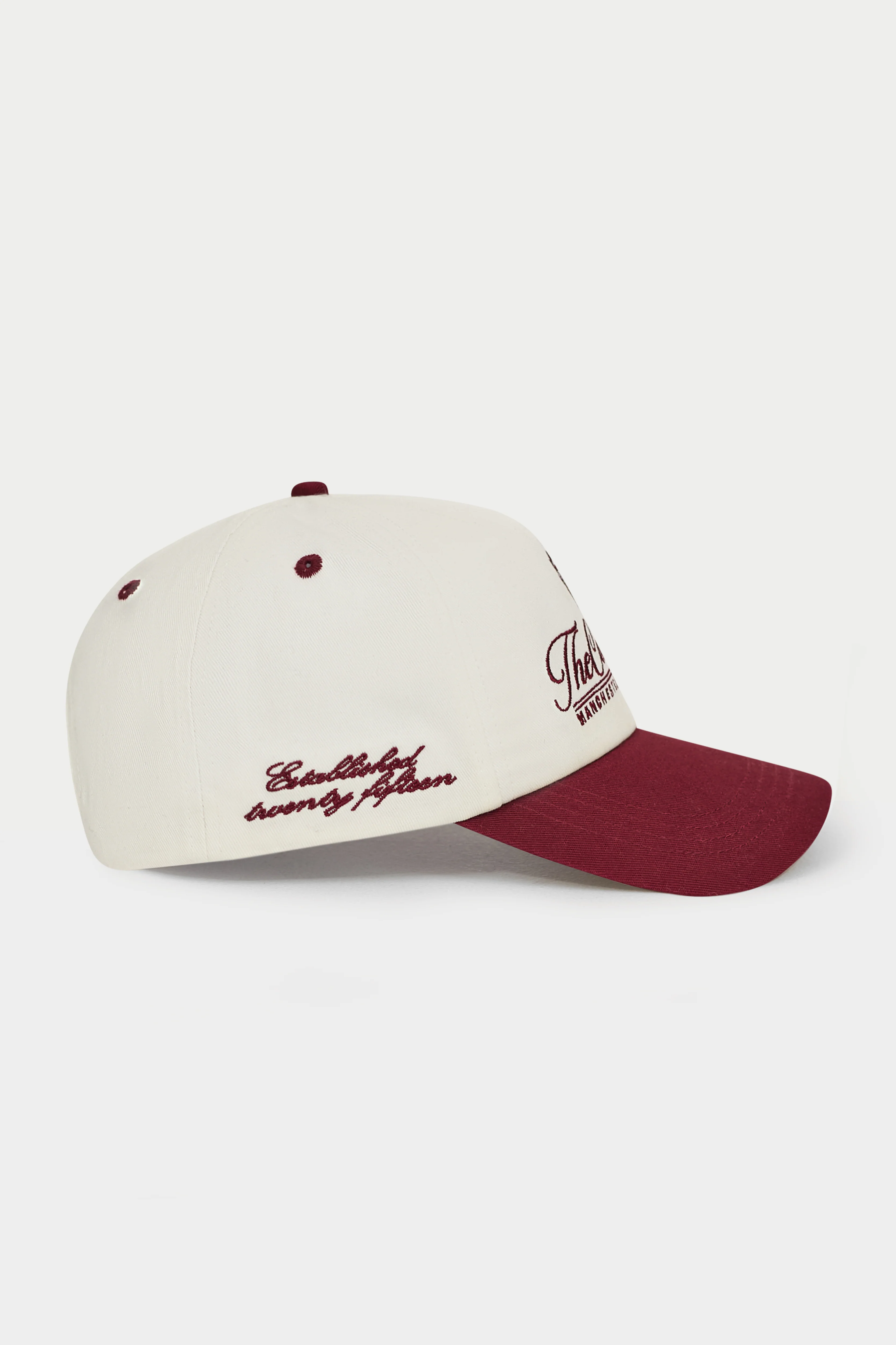 LAUREL EMBROIDERY CAP - BURGUNDY