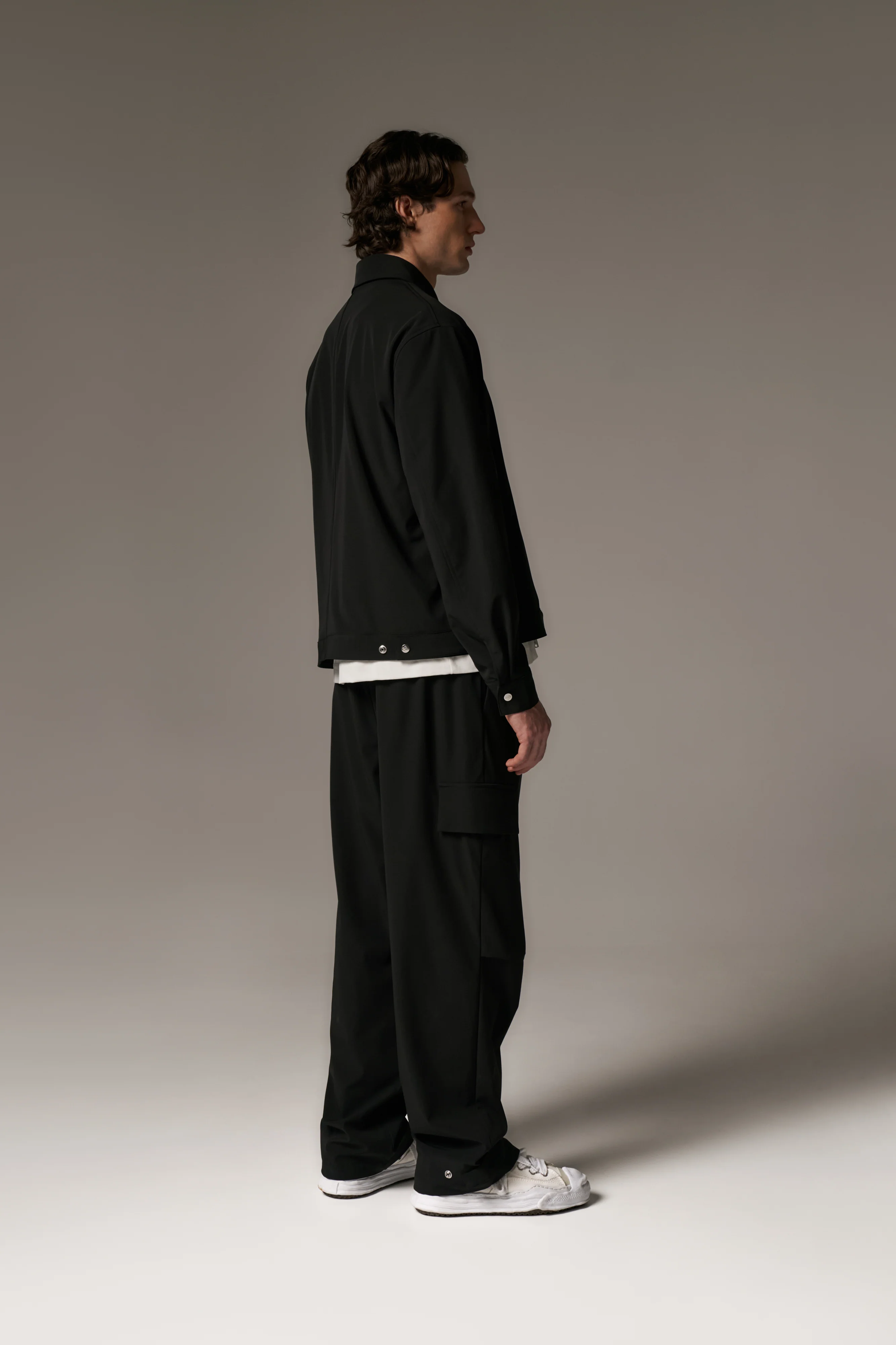 TECHNICAL WIDE LEG TROUSERS - BLACK
