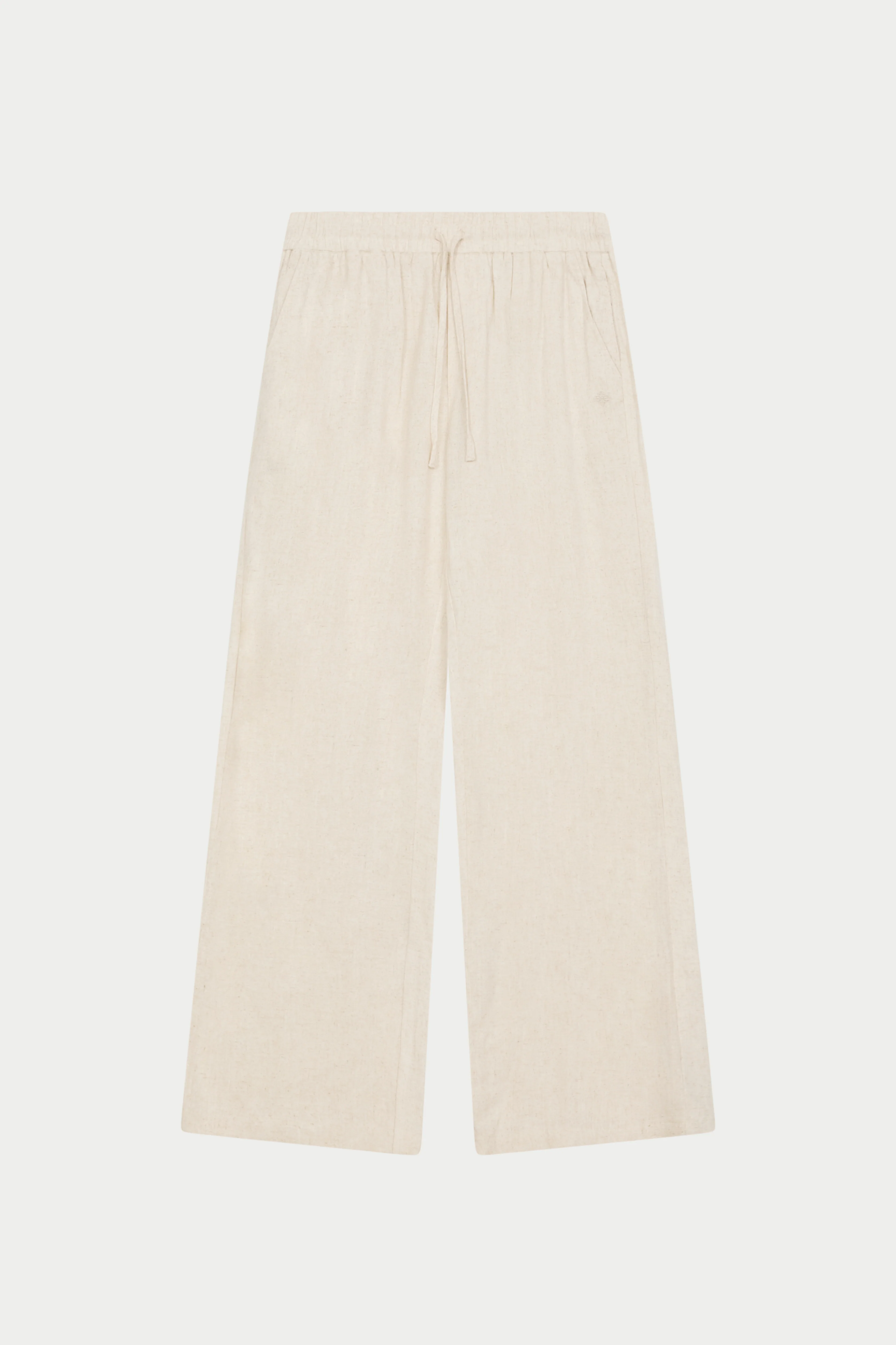 TEXTURED WOVEN TROUSERS - BEIGE