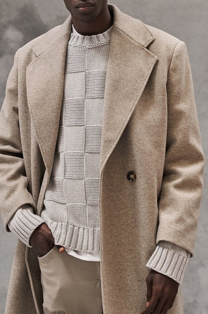 LONGLINE OVERCOAT - BEIGE