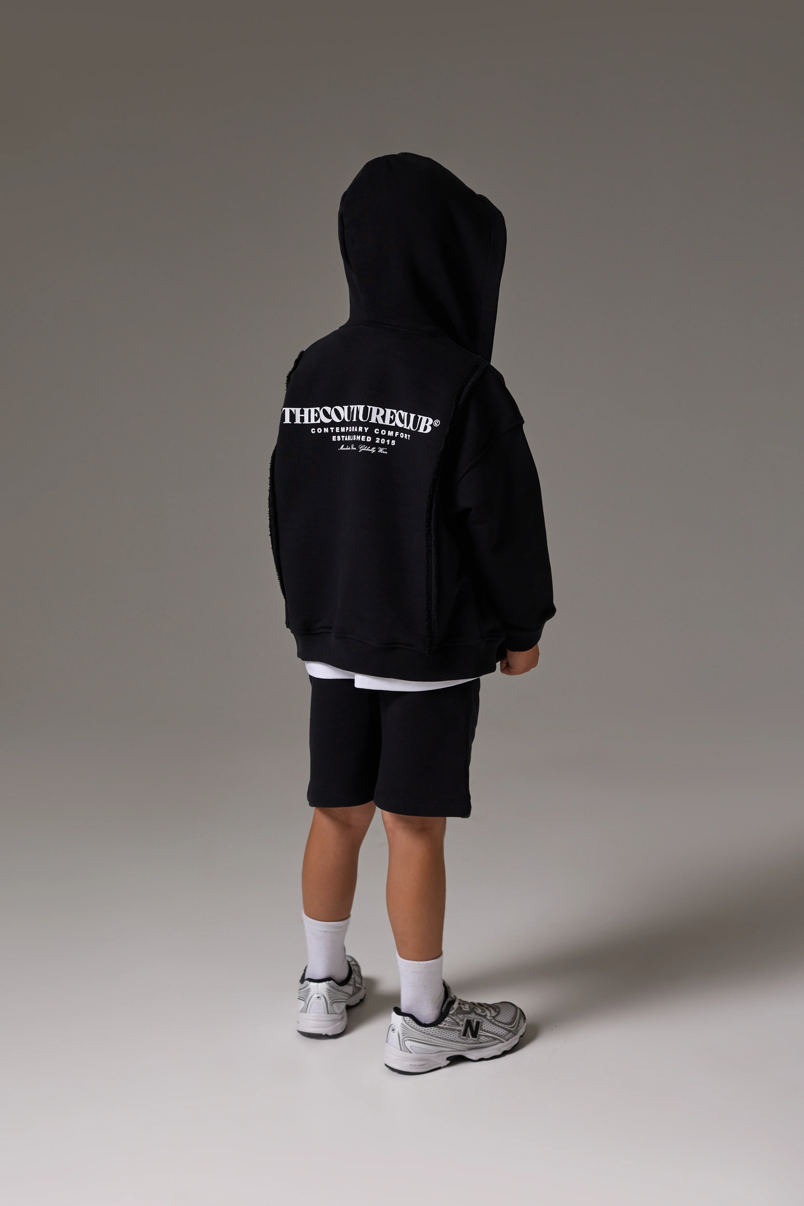 JUNIOR COPYRIGHT ZIP THROUGH HOODIE - BLACK