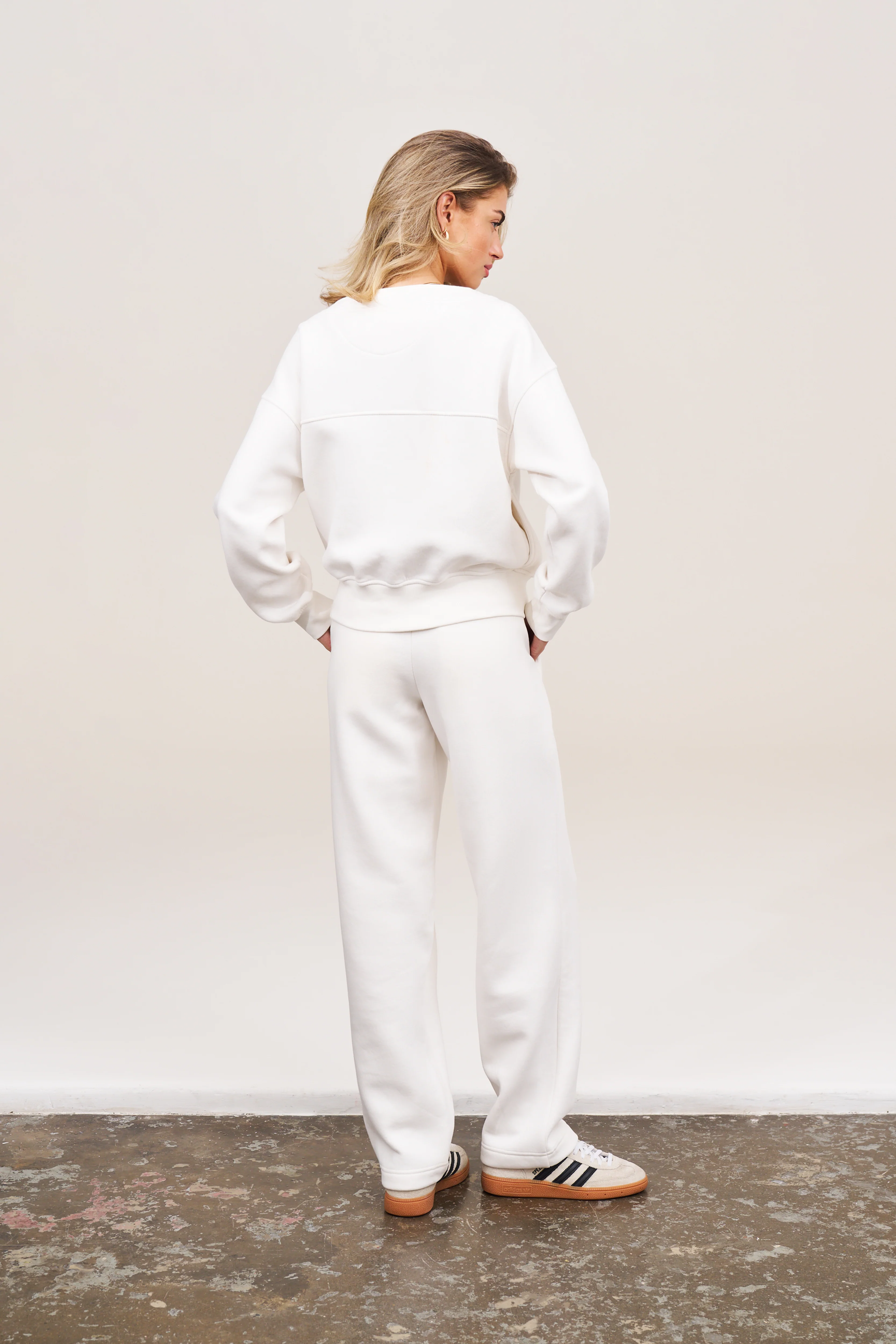 RELAXED TAPERED LEG JOGGERS - OFF WHITE