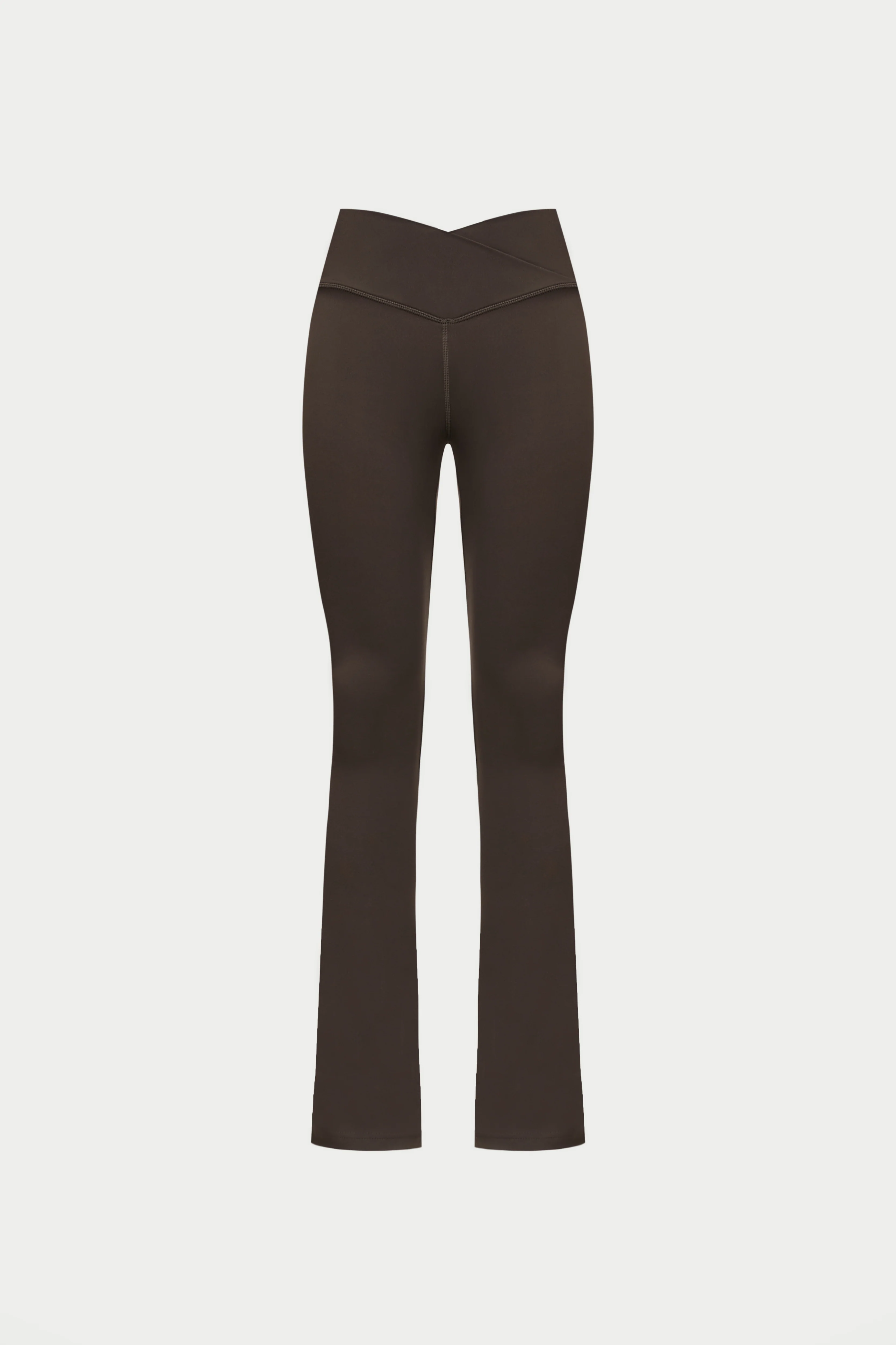 SCULPTING STRETCH ZIP HEM LEGGINGS - CHOCOLATE