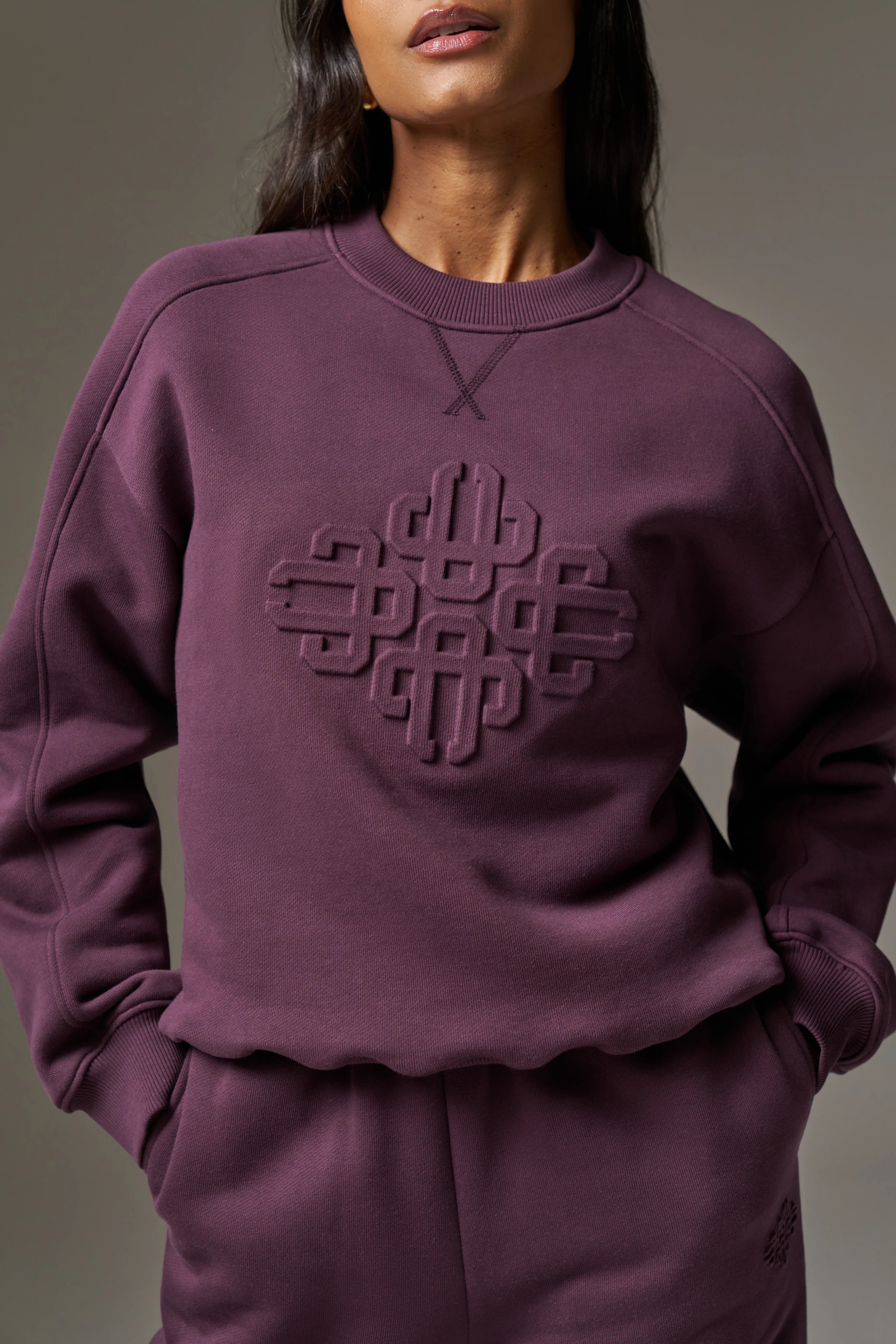 EMBOSSED SWEATSHIRT - PURPLE
