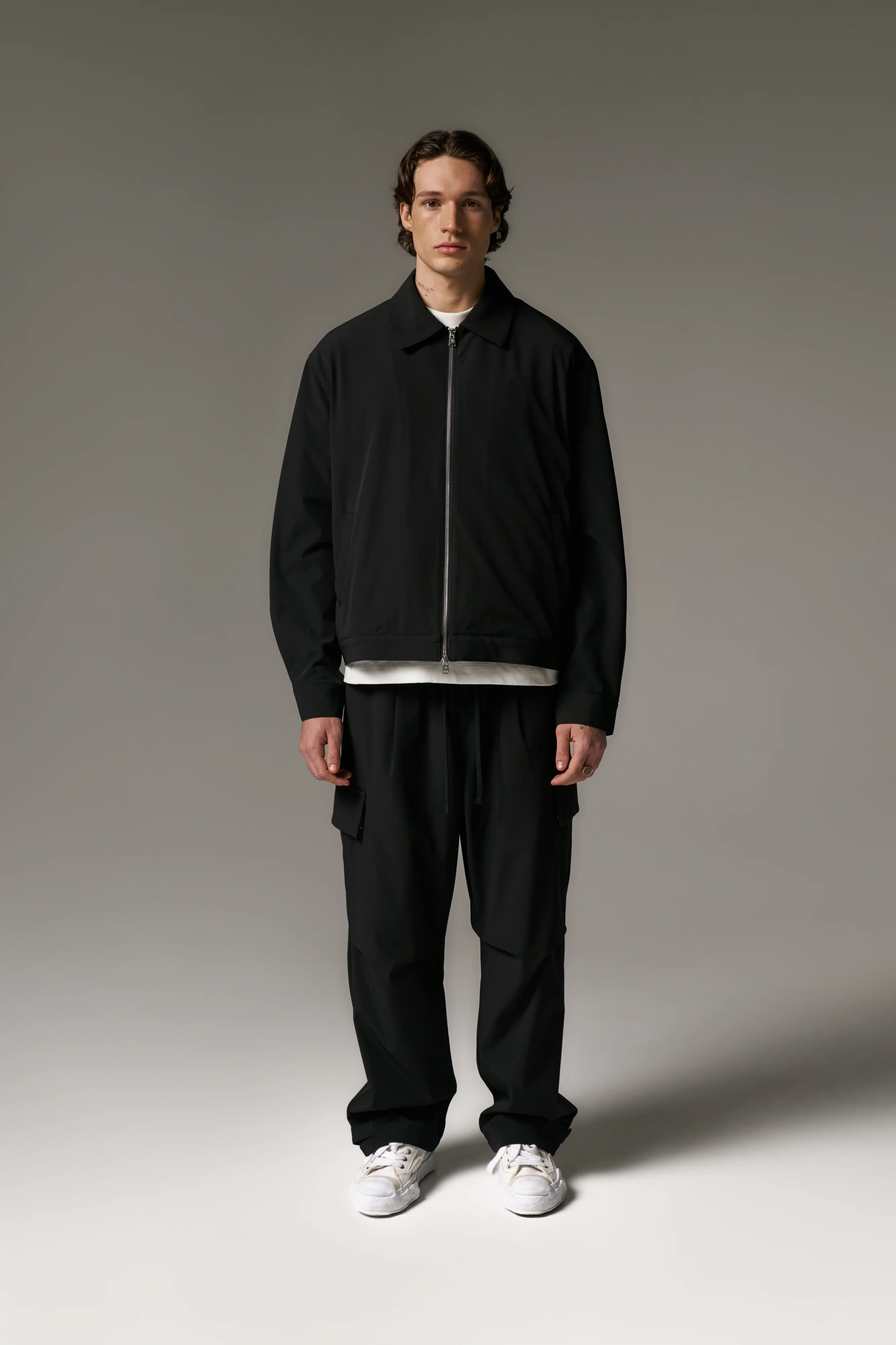 TECHNICAL ZIP THROUGH JACKET - BLACK