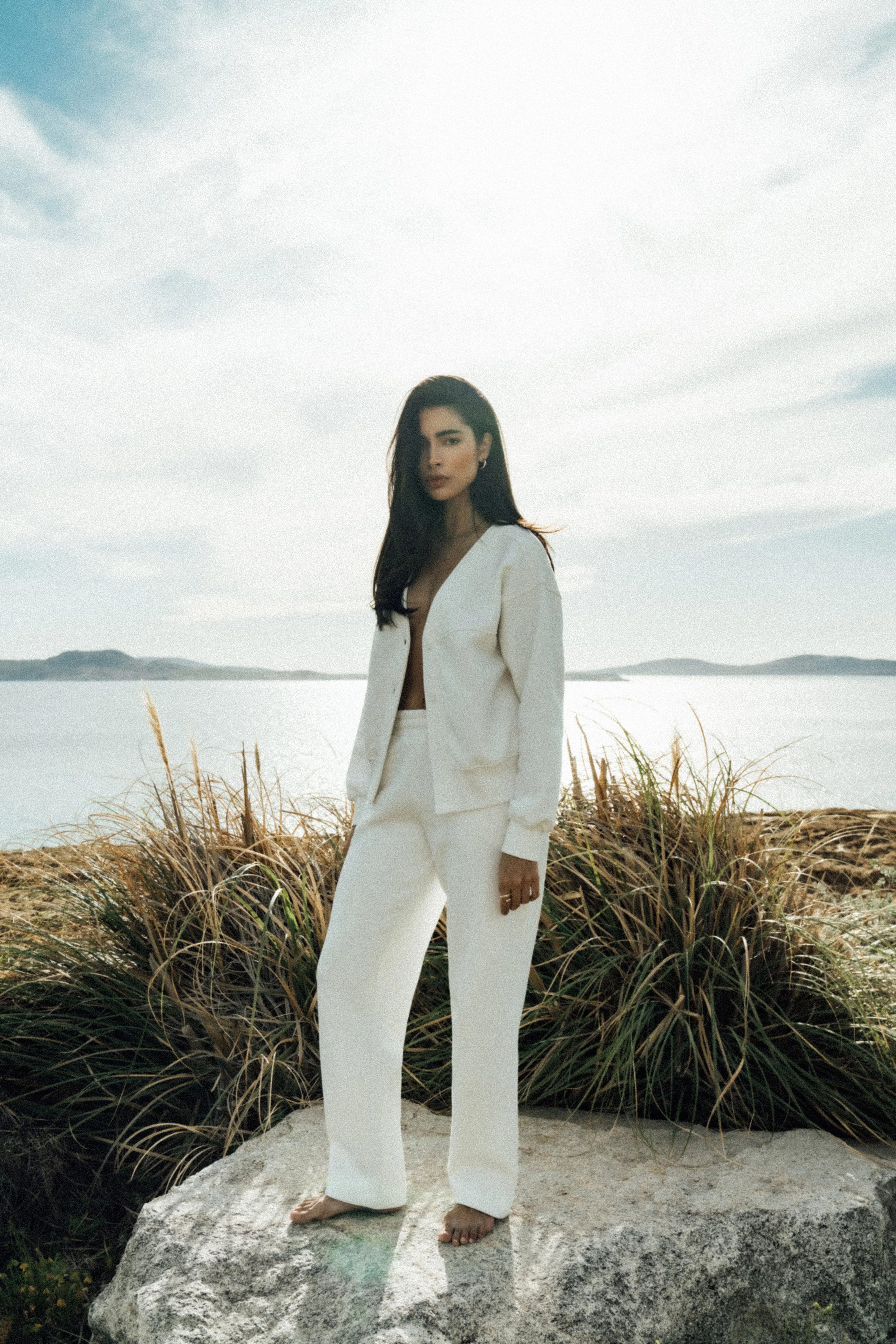 RELAXED TAPERED LEG JOGGERS - OFF WHITE