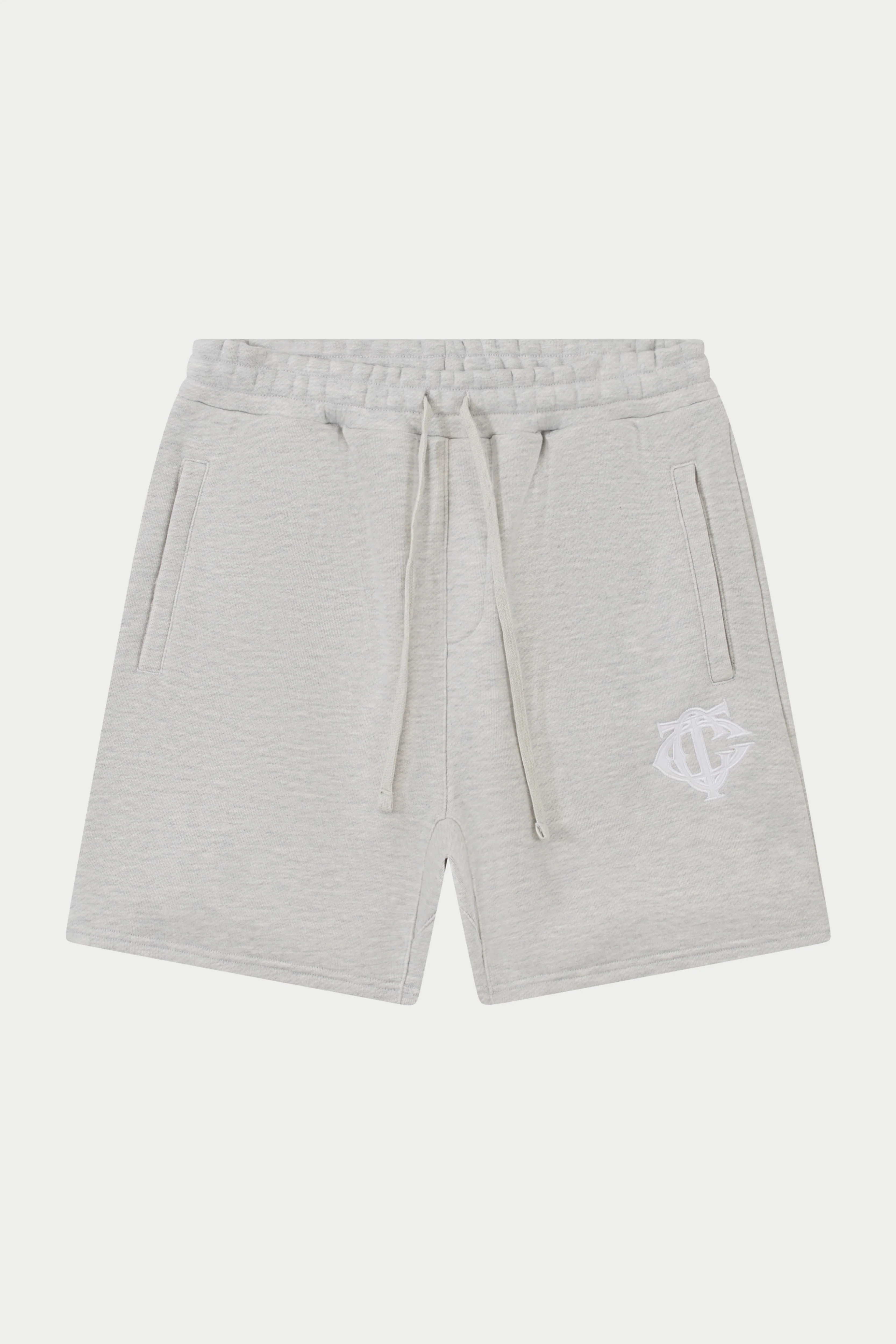 HEAVYWEIGHT MONOGRAM EMBLEM SHORTS - GREY MARL