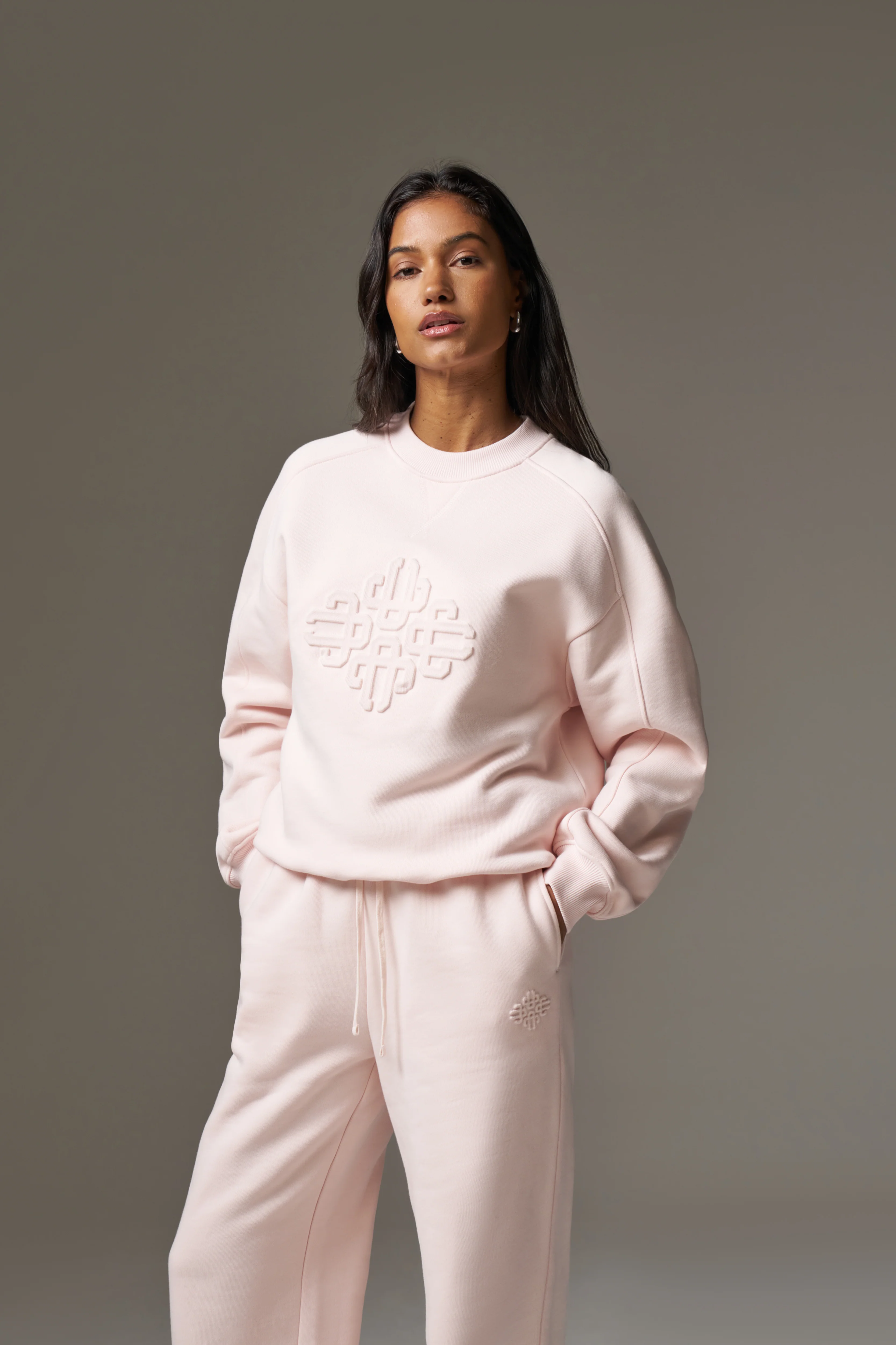 EMBOSSED SWEATSHIRT - PINK