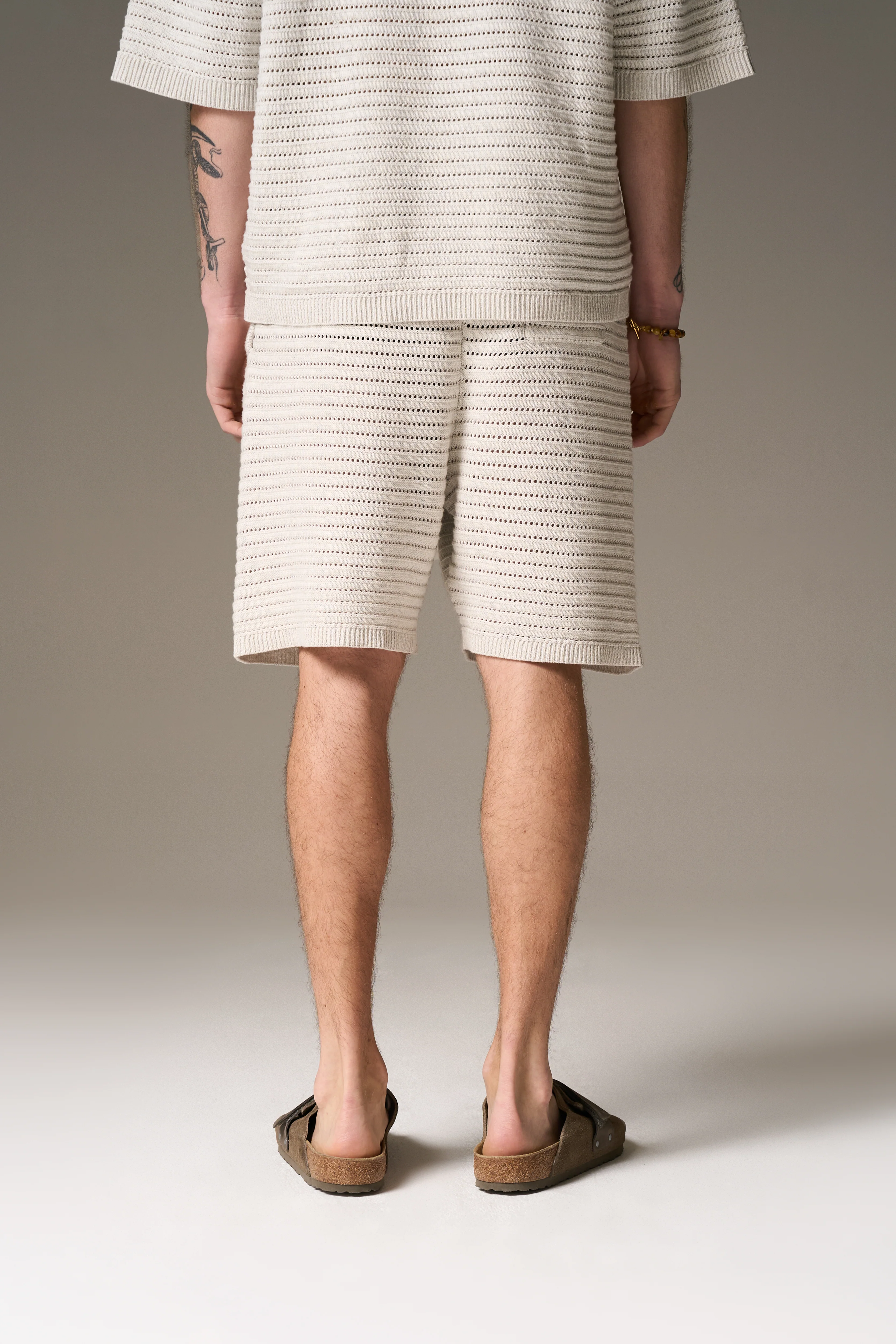 KNITTED SHORTS - LIGHT GREY