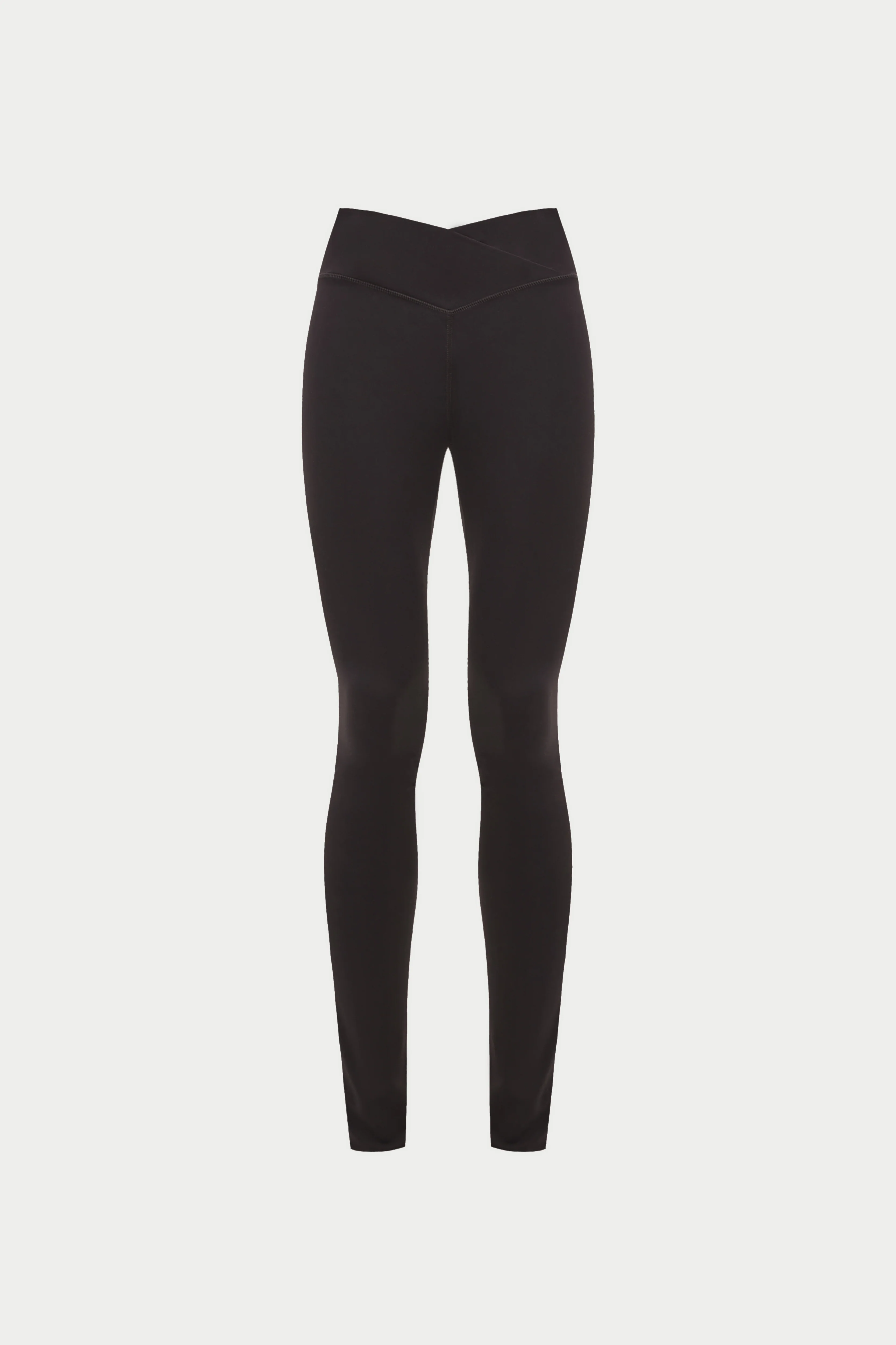 SCULPTING STRETCH CROSSOVER WAISTBAND LEGGINGS - CHOCOLATE