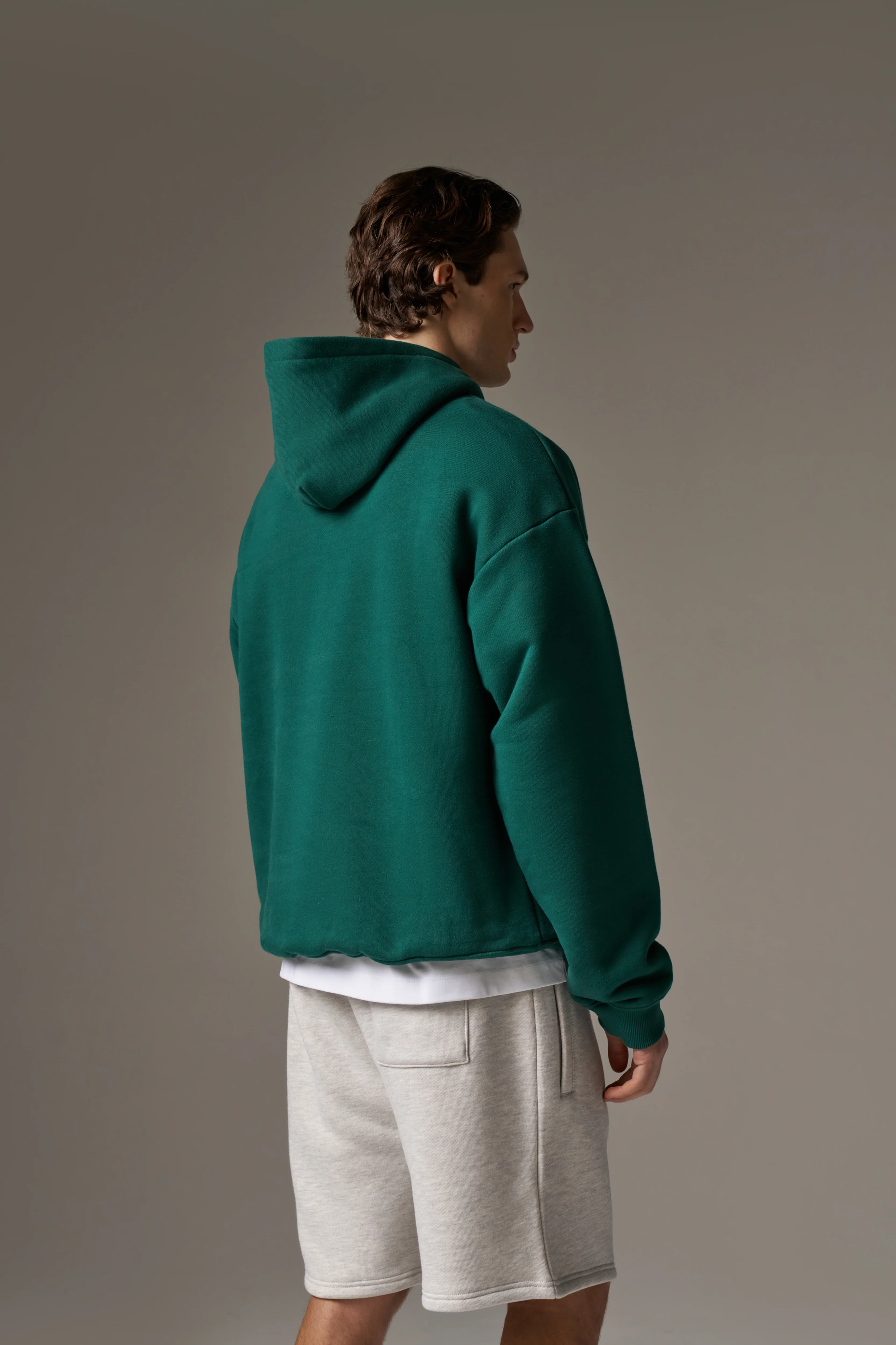 HEAVYWEIGHT MONOGRAM EMBLEM HOODIE - FOREST GREEN