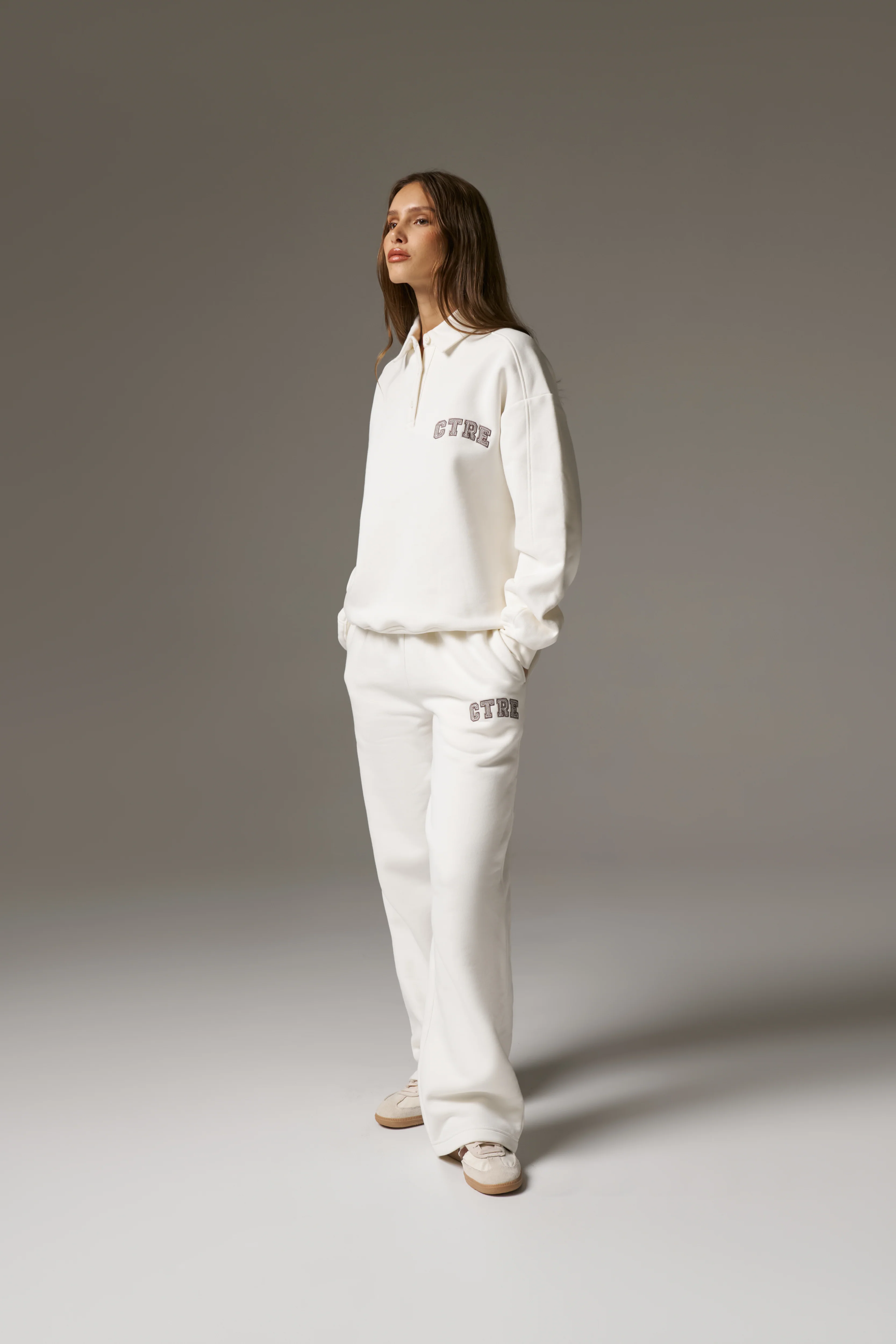 CTRE BUTTON THROUGH POLO - OFF WHITE