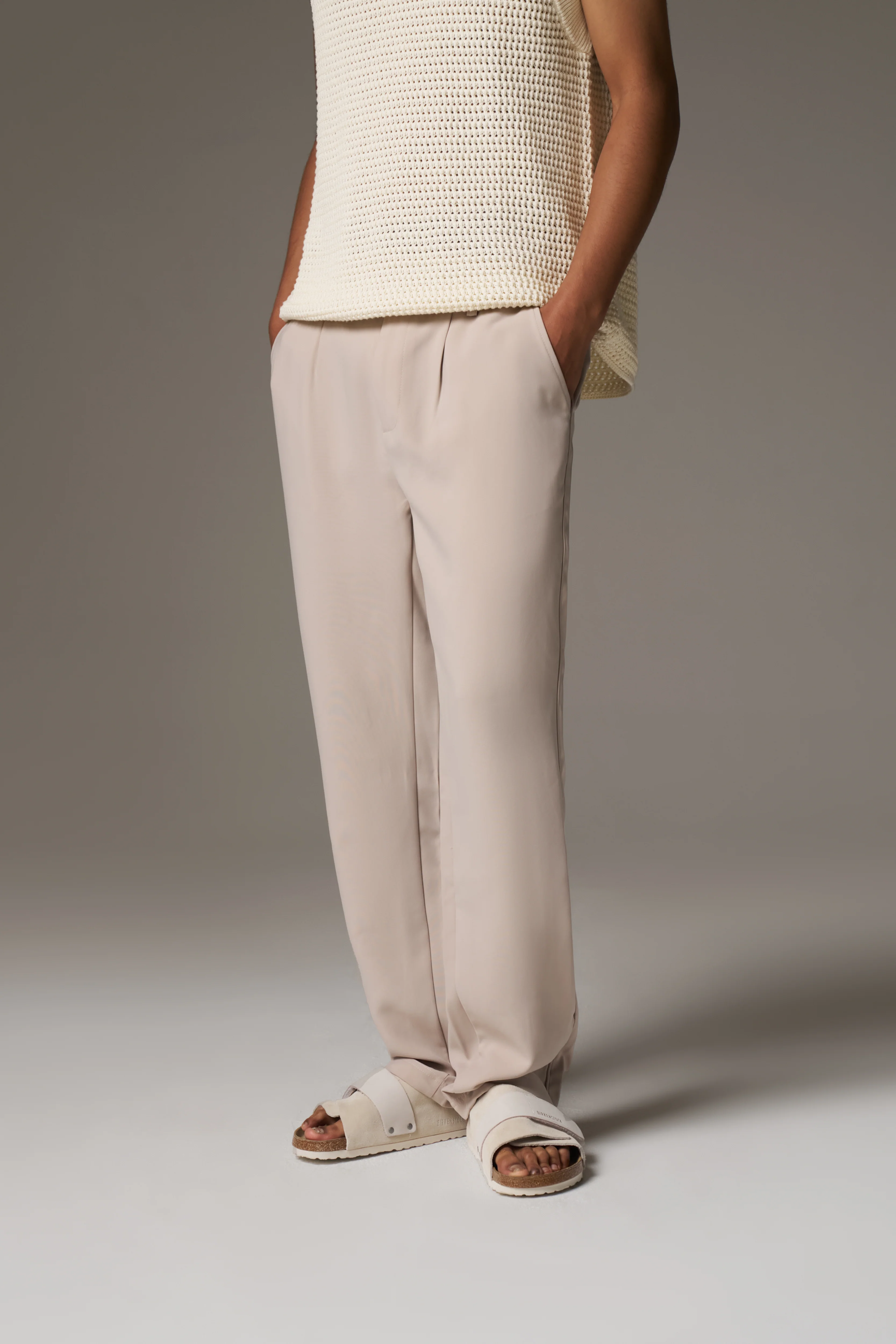 ULTIMATE SPLIT HEM SMART PANT - BEIGE