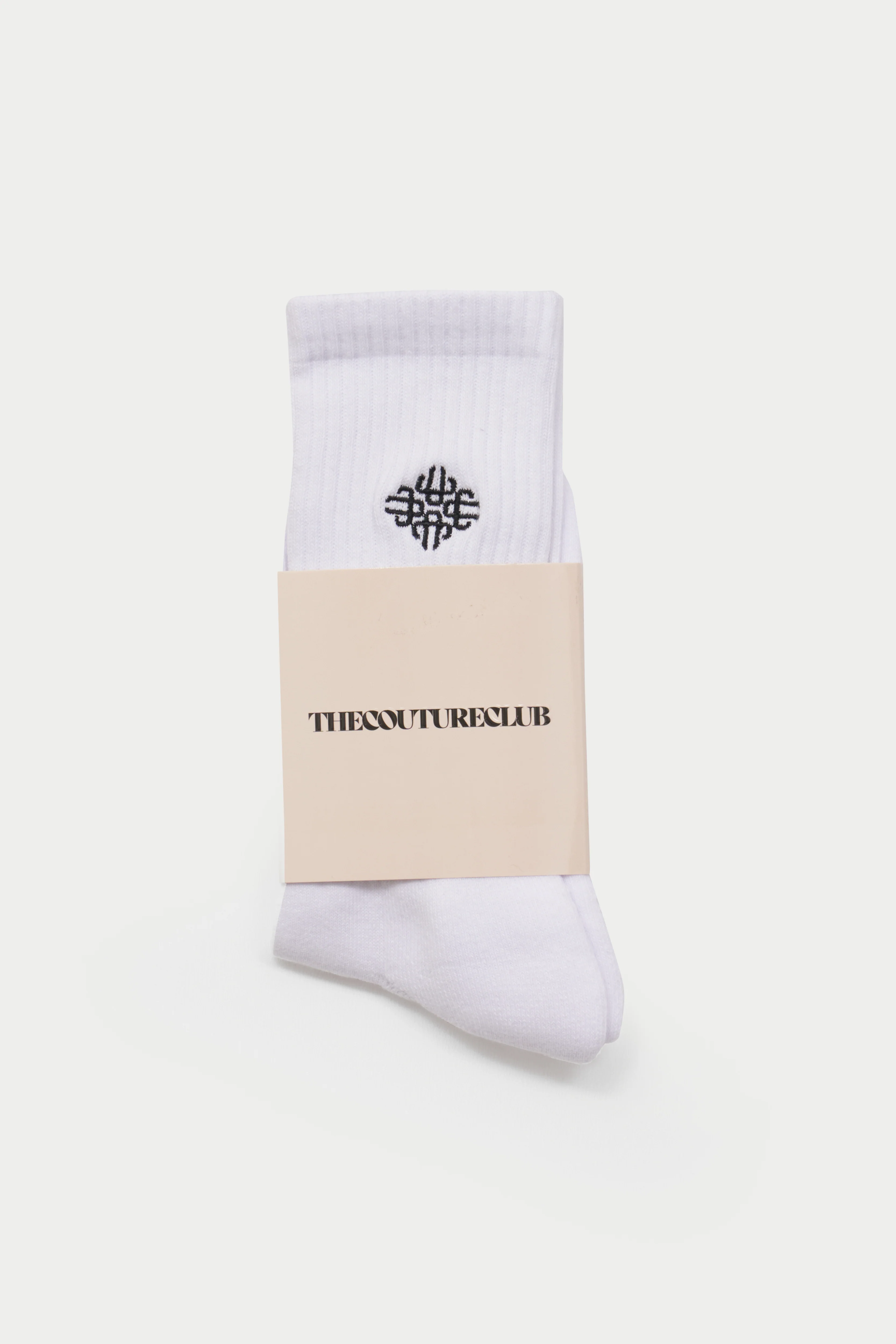 EMBROIDERED EMBLEM SPORTS SOCK - WHITE