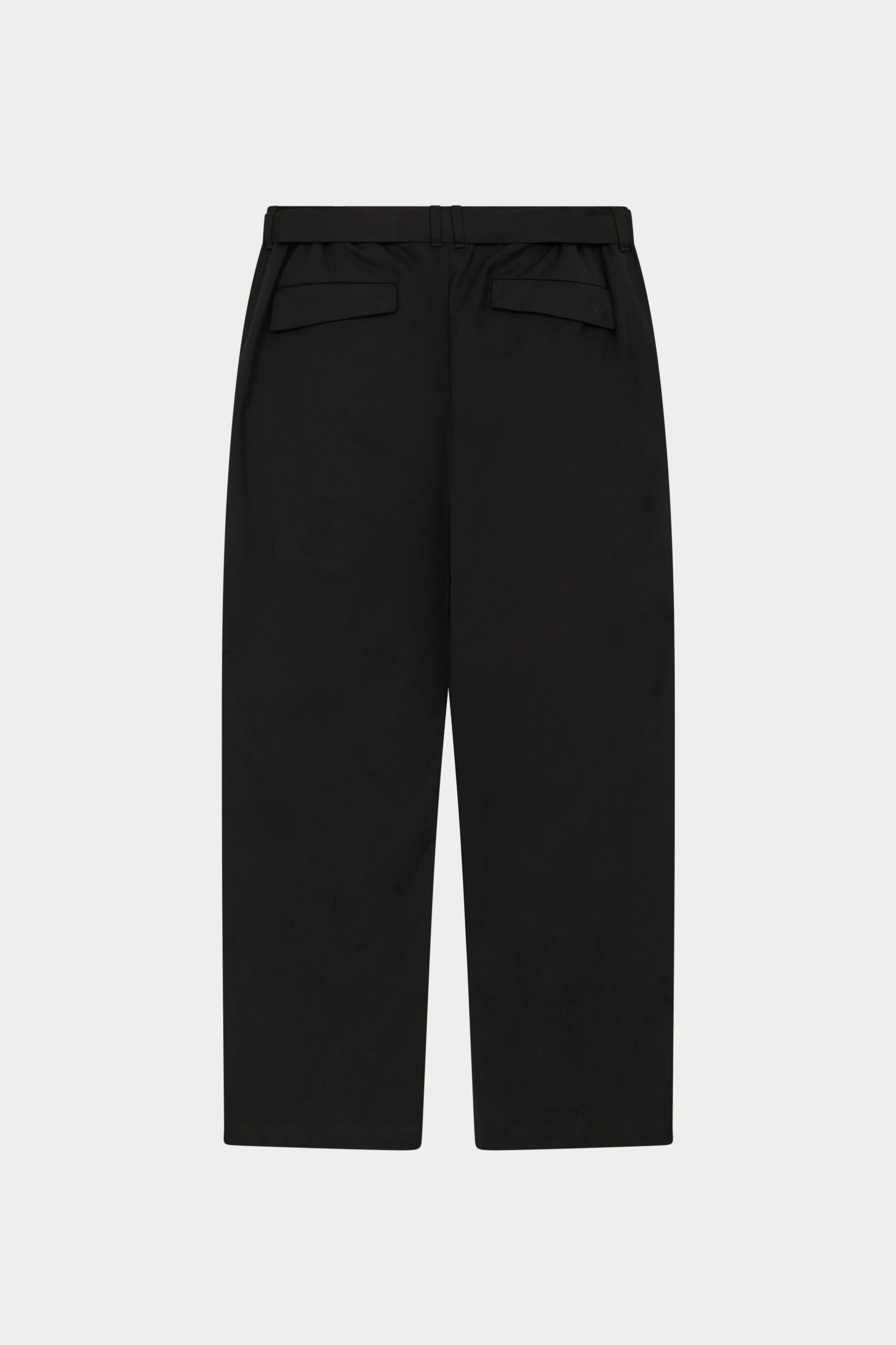 SMART TIE BELTED TROUSERS - BLACK